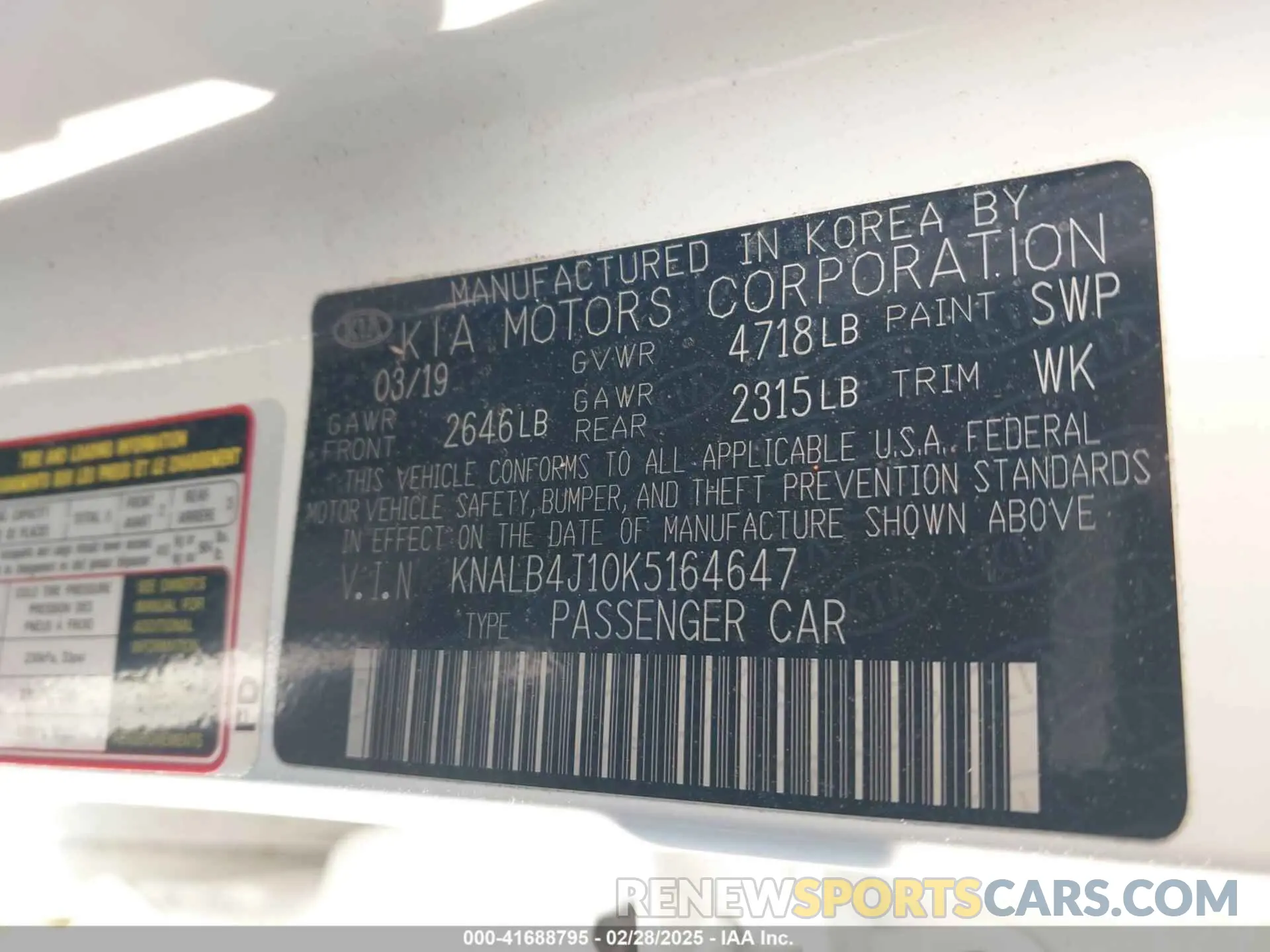 9 fotografías del automóvil dañado KNALB4J10K5164647 KIA CADENZA 2019