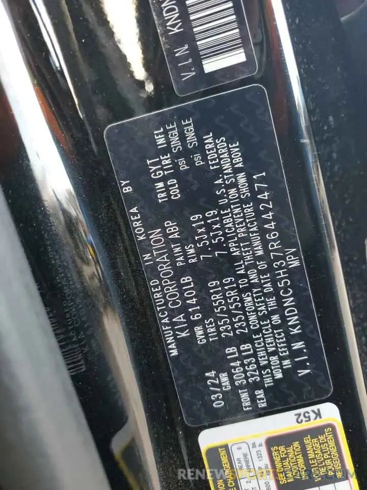 13 fotografías del automóvil dañado KNDNC5H37R6442471 KIA CARNIVAL E 2024