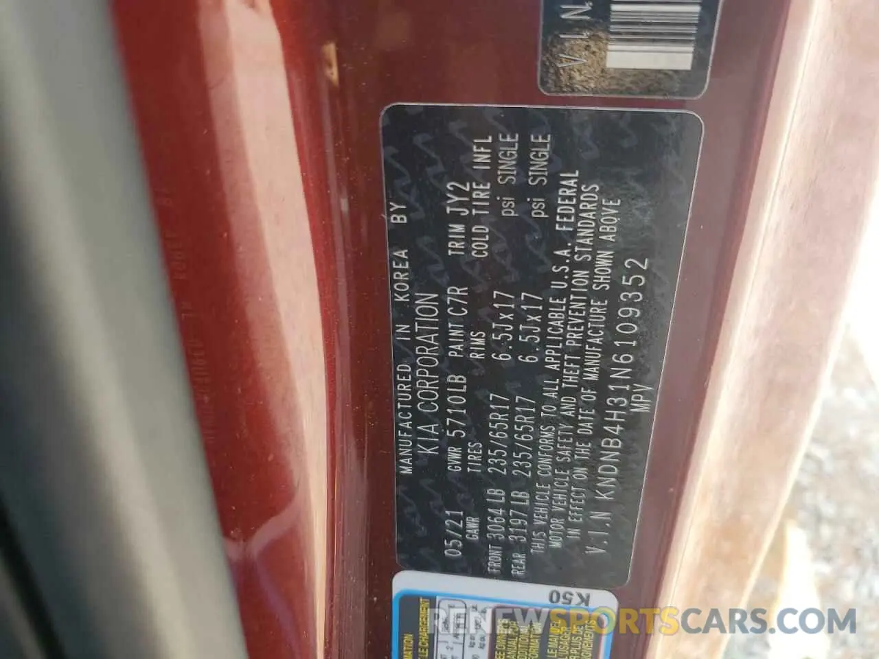 13 fotografías del automóvil dañado KNDNB4H31N6109352 KIA CARNIVAL L 2022
