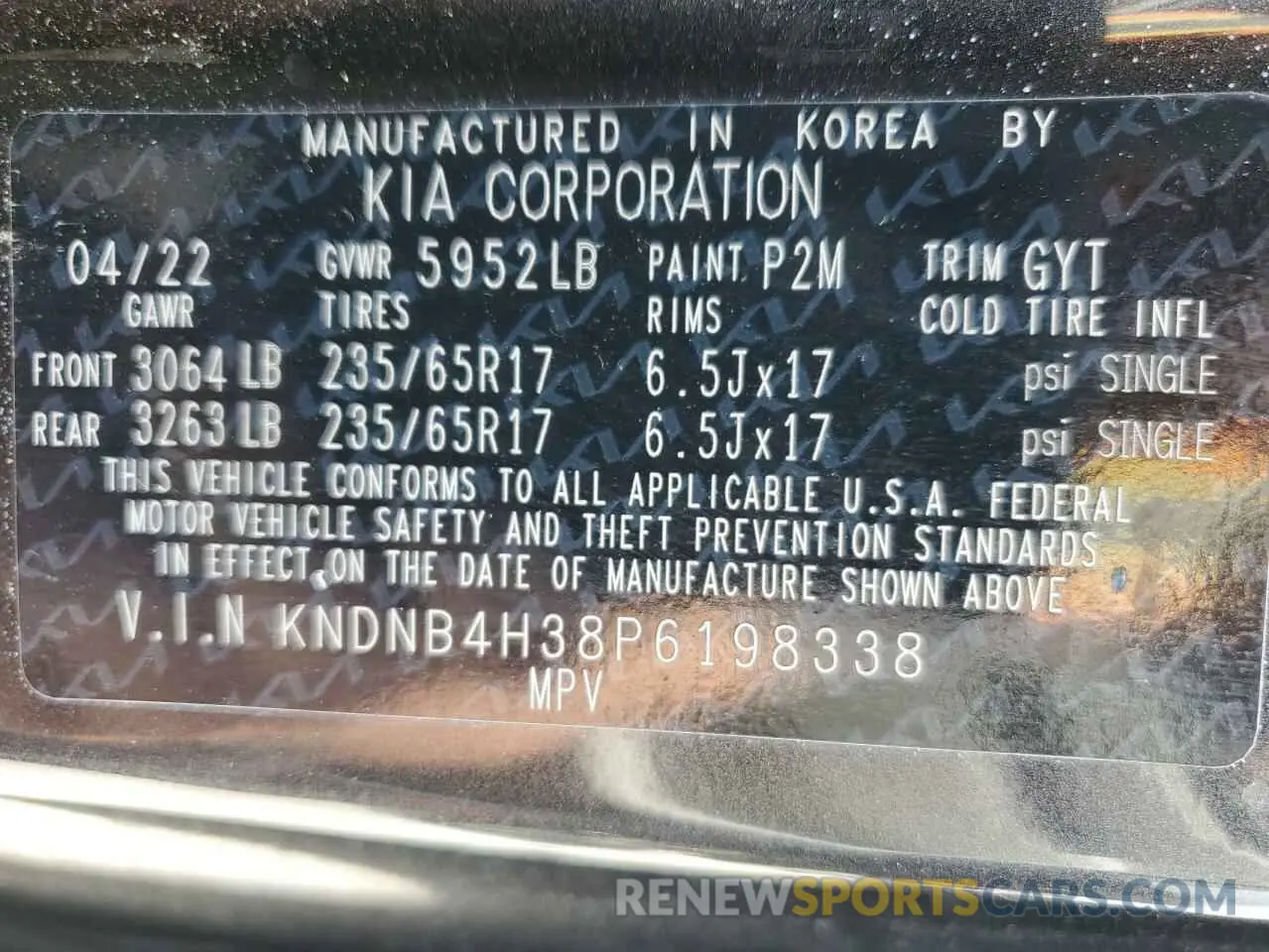 14 fotografías del automóvil dañado KNDNB4H38P6198338 KIA CARNIVAL L 2023
