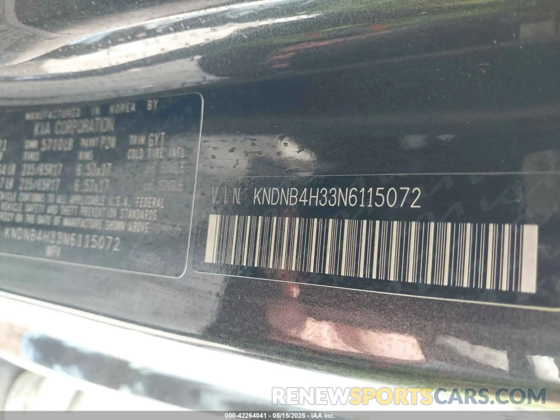 9 fotografías del automóvil dañado KNDNB4H33N6115072 KIA CARNIVAL MPV 2022