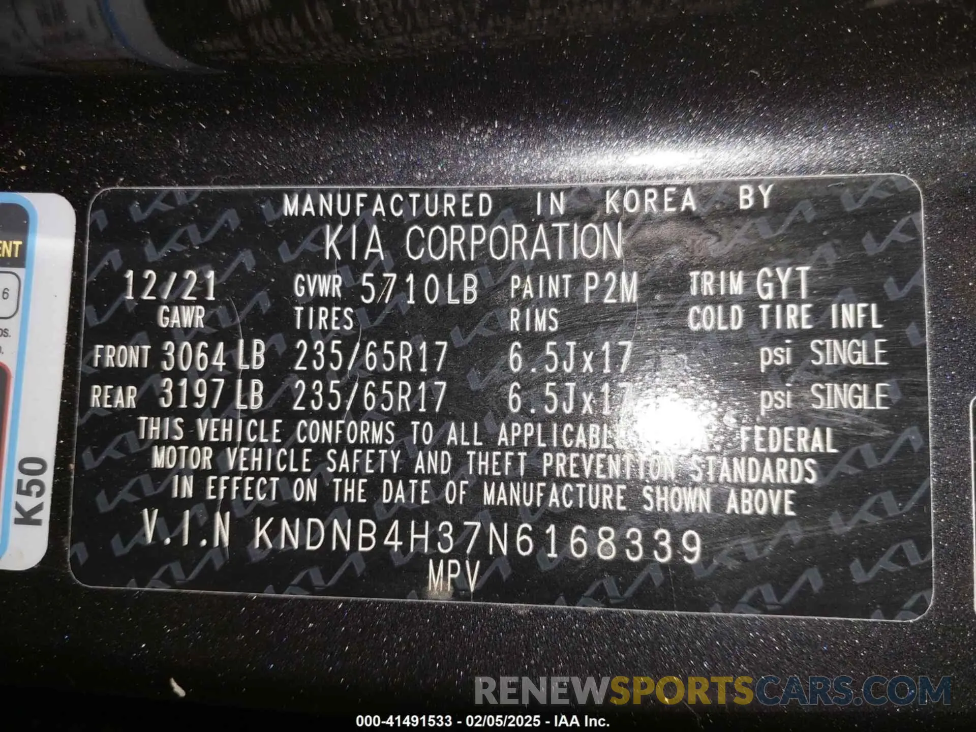 9 fotografías del automóvil dañado KNDNB4H37N6168339 KIA CARNIVAL MPV 2022