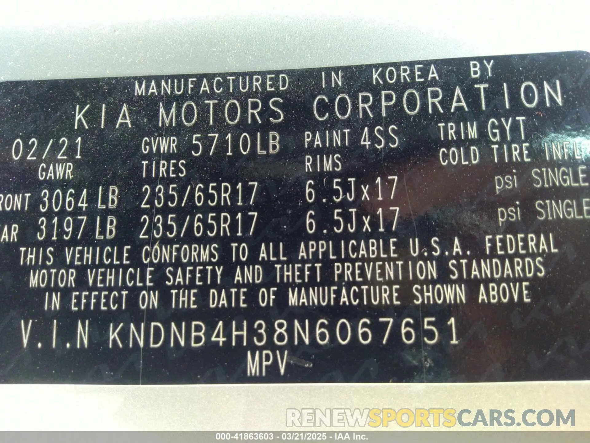 9 fotografías del automóvil dañado KNDNB4H38N6067651 KIA CARNIVAL MPV 2022