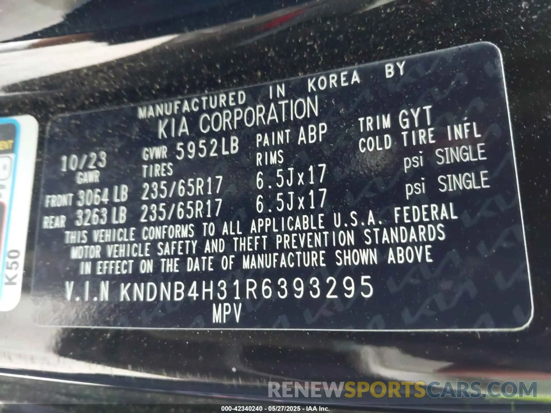 9 fotografías del automóvil dañado KNDNB4H31R6393295 KIA CARNIVAL MPV 2024