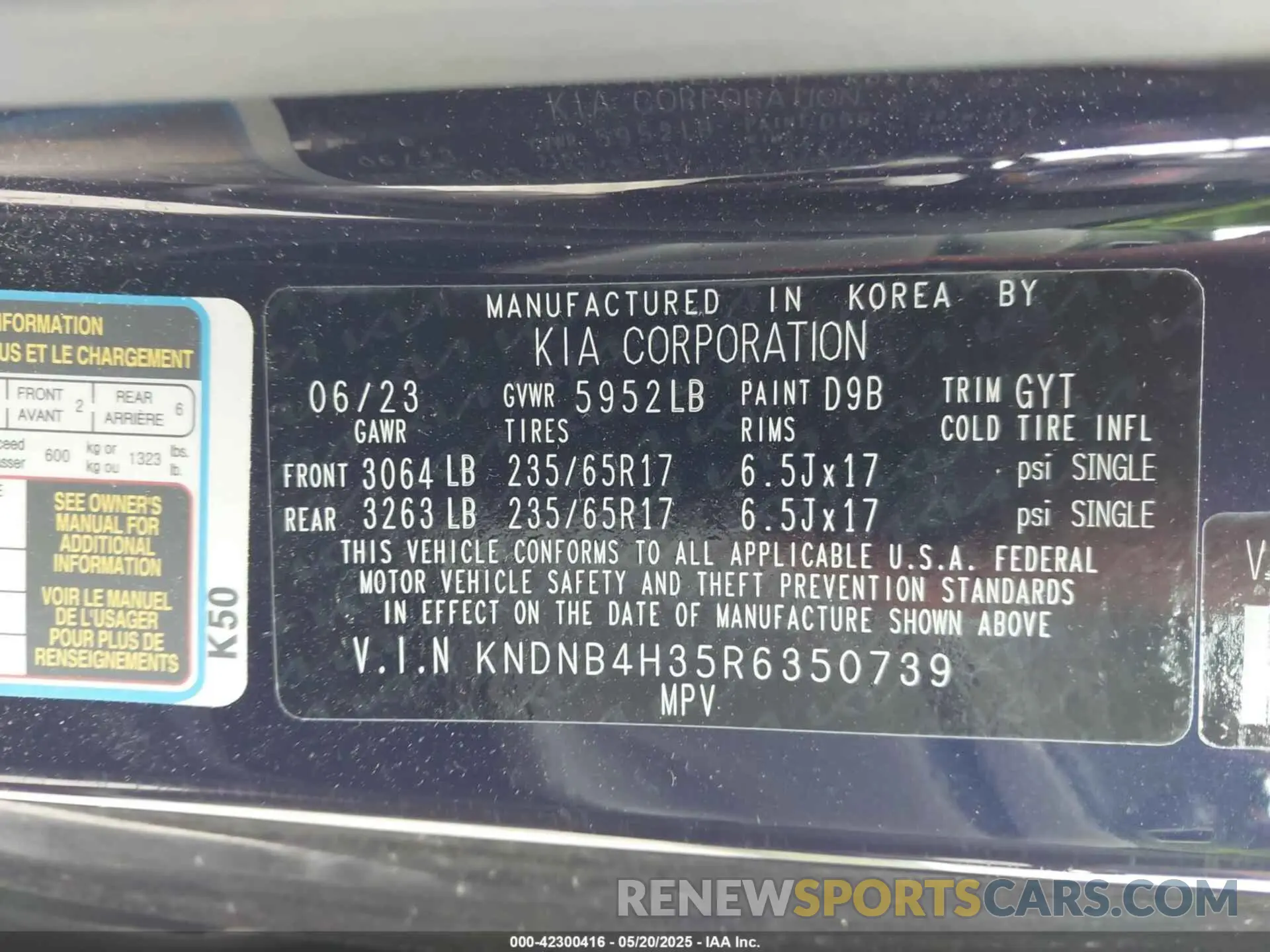 9 fotografías del automóvil dañado KNDNB4H35R6350739 KIA CARNIVAL MPV 2024
