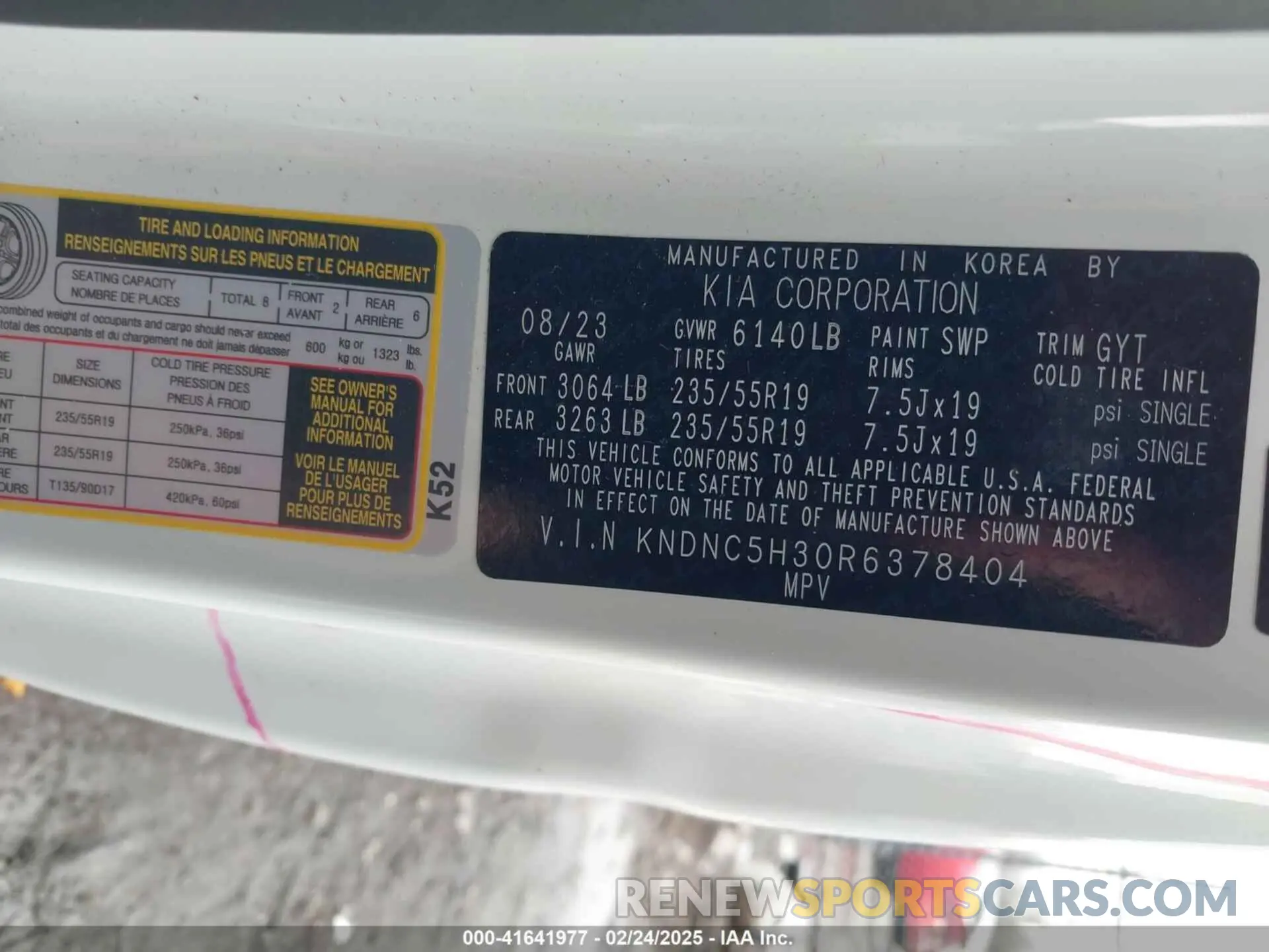 9 fotografías del automóvil dañado KNDNC5H30R6378404 KIA CARNIVAL MPV 2024