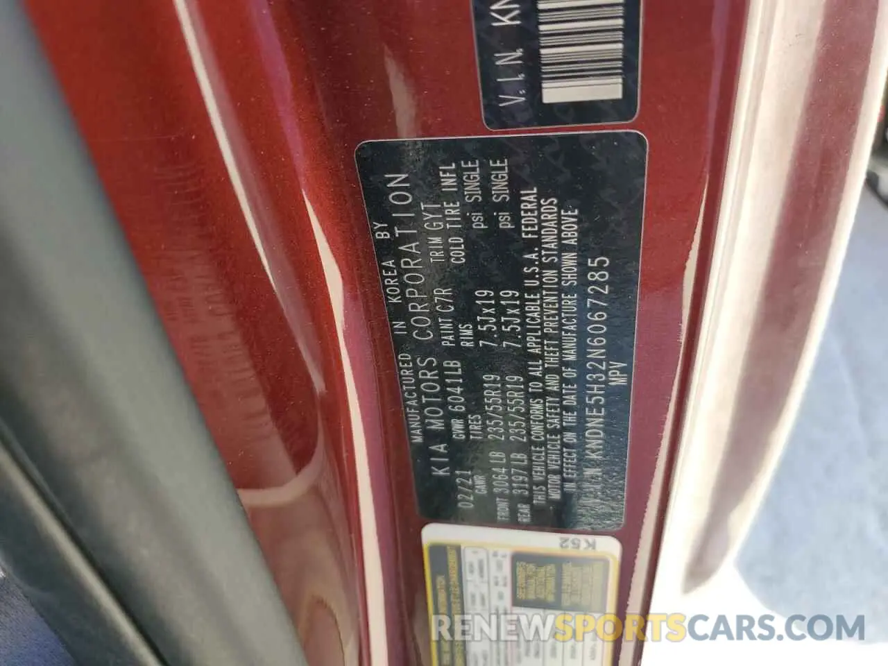 13 fotografías del automóvil dañado KNDNE5H32N6067285 KIA CARNIVAL S 2022