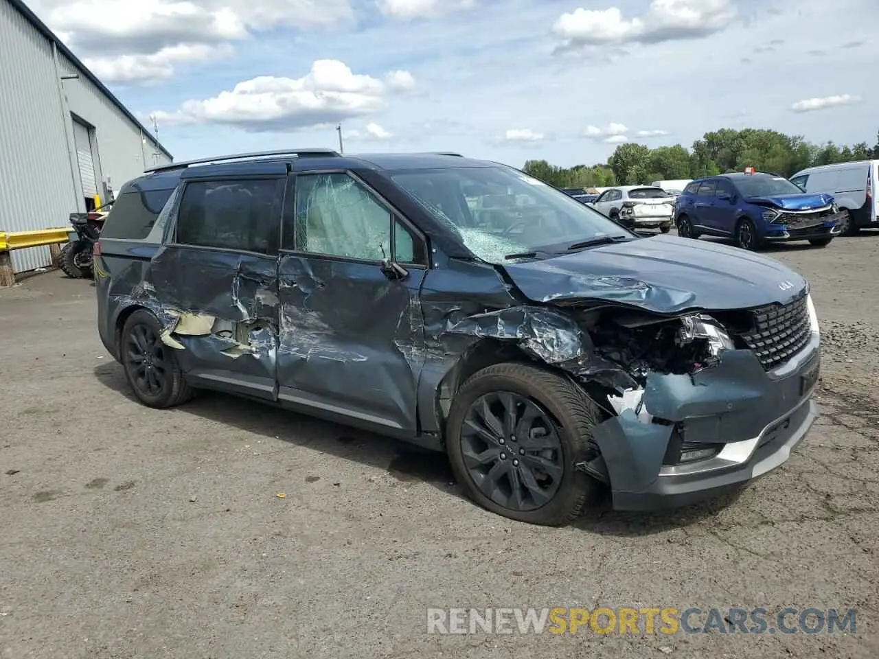 4 fotografías del automóvil dañado KNDNE5H31P6236392 KIA CARNIVAL S 2023