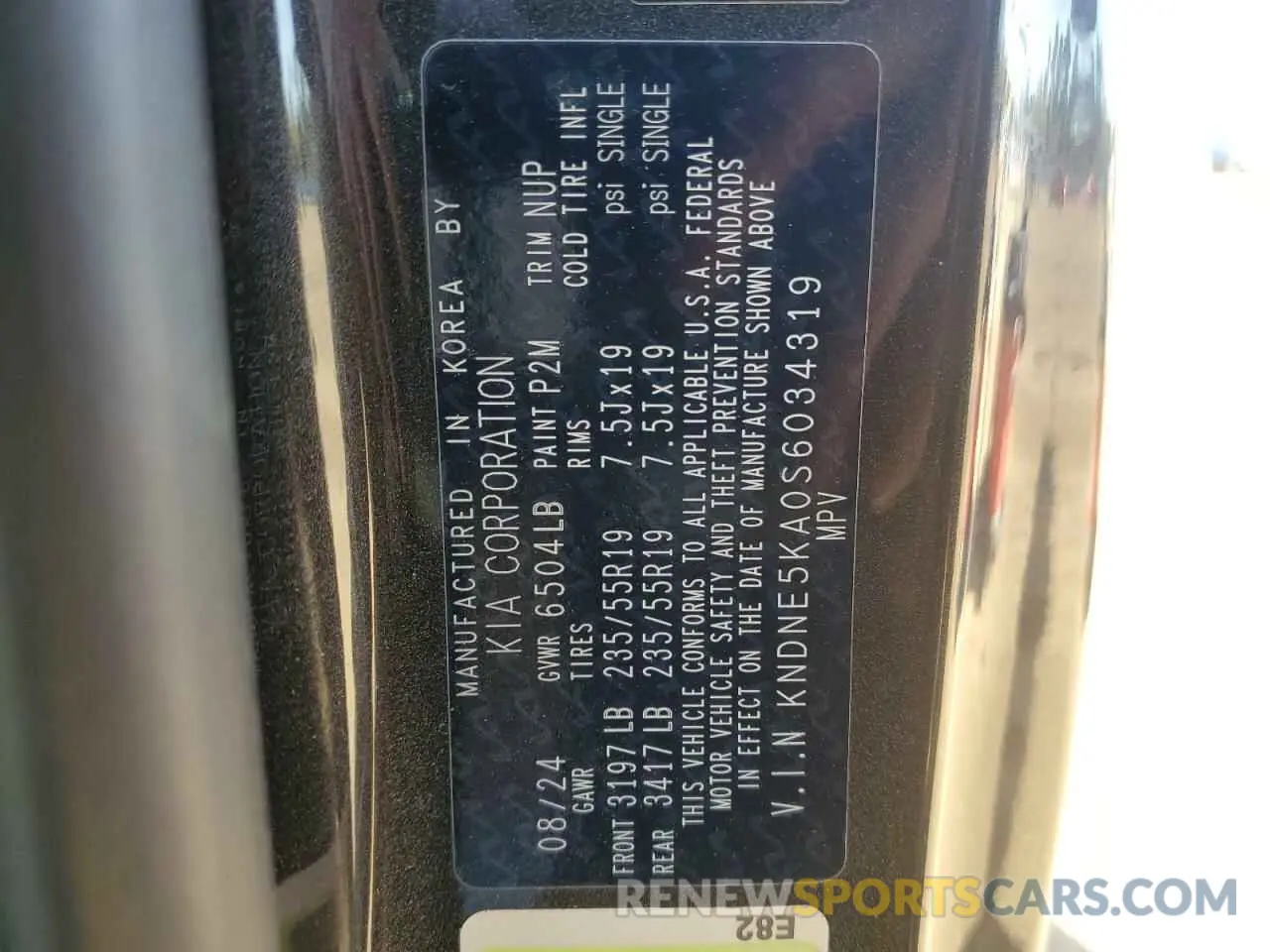 15 fotografías del automóvil dañado KNDNE5KA0S6034319 KIA CARNIVAL S 2025