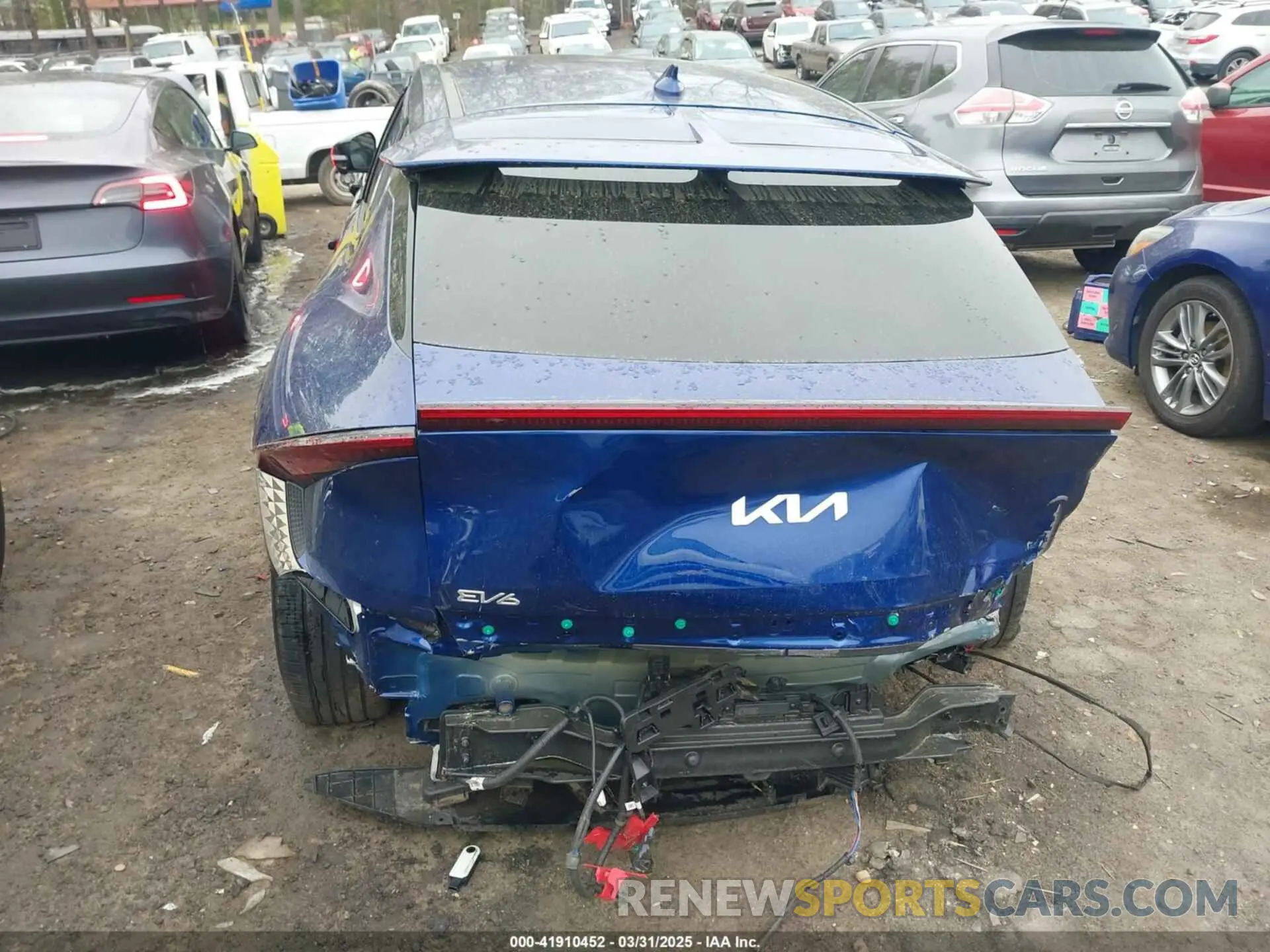15 fotografías del automóvil dañado KNDC44LA8P5100440 KIA EV6 2023