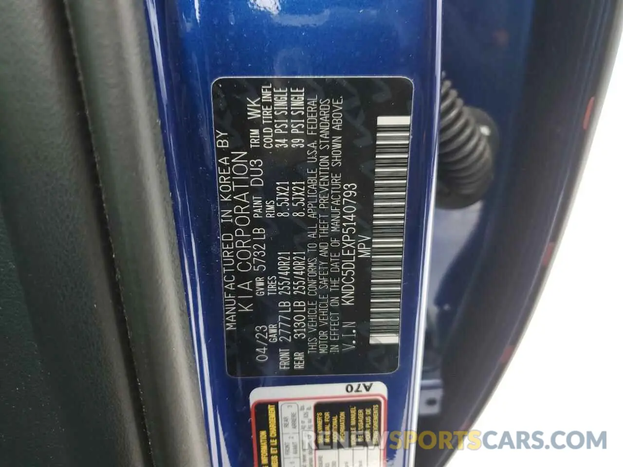 12 fotografías del automóvil dañado KNDC5DLEXP5140793 KIA EV6 GT 2023