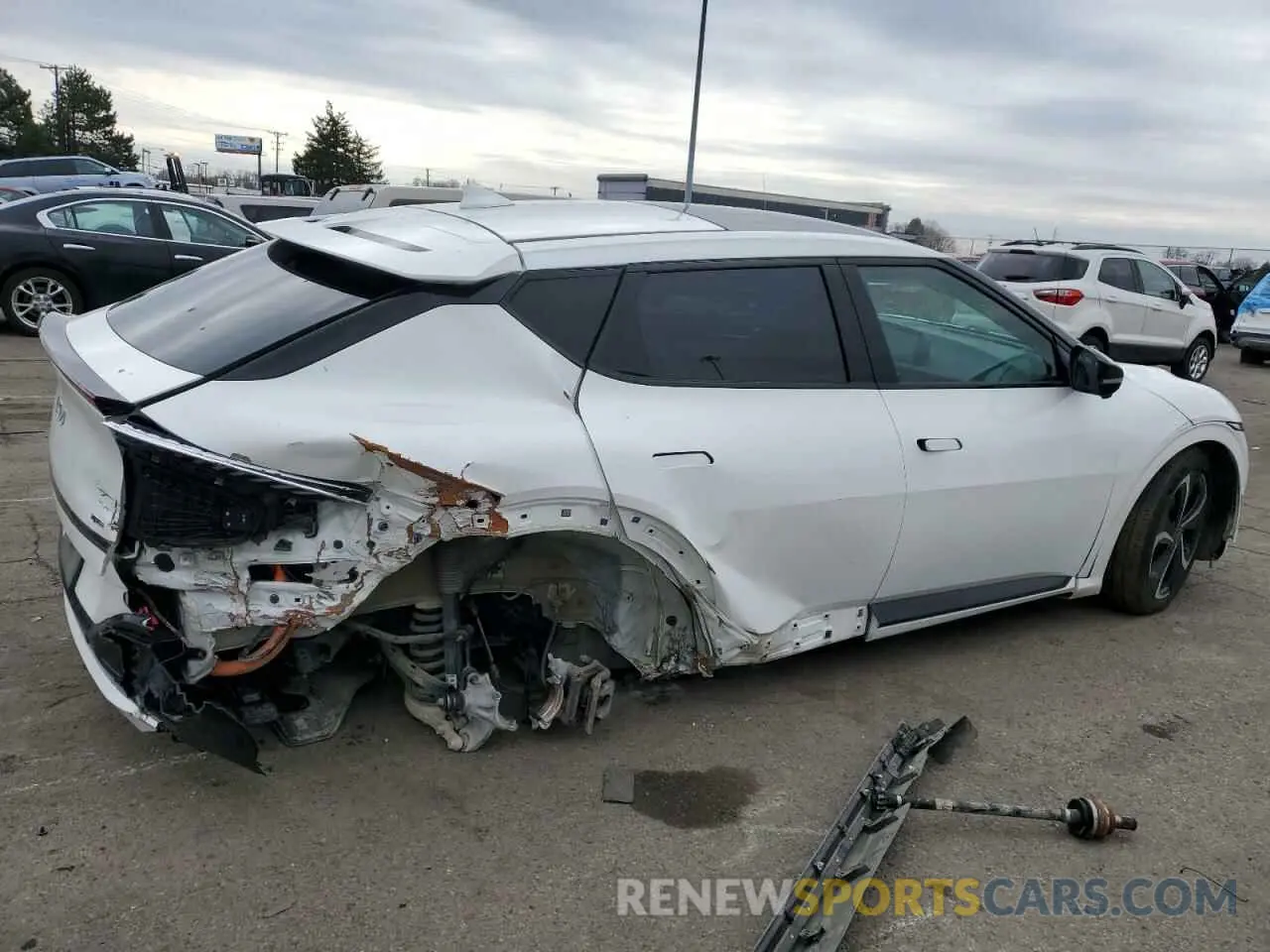 3 fotografías del automóvil dañado KNDC4DLC9N5055023 KIA EV6 GT LIN 2022