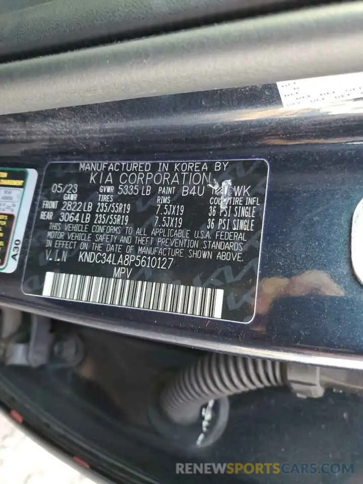 12 fotografías del automóvil dañado KNDC34LA8P5610127 KIA EV6 LIGHT 2023