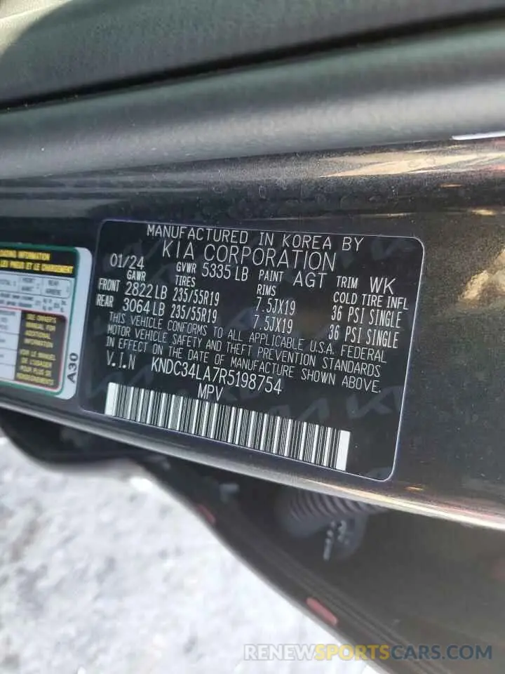 12 fotografías del automóvil dañado KNDC34LA7R5198754 KIA EV6 LIGHT 2024