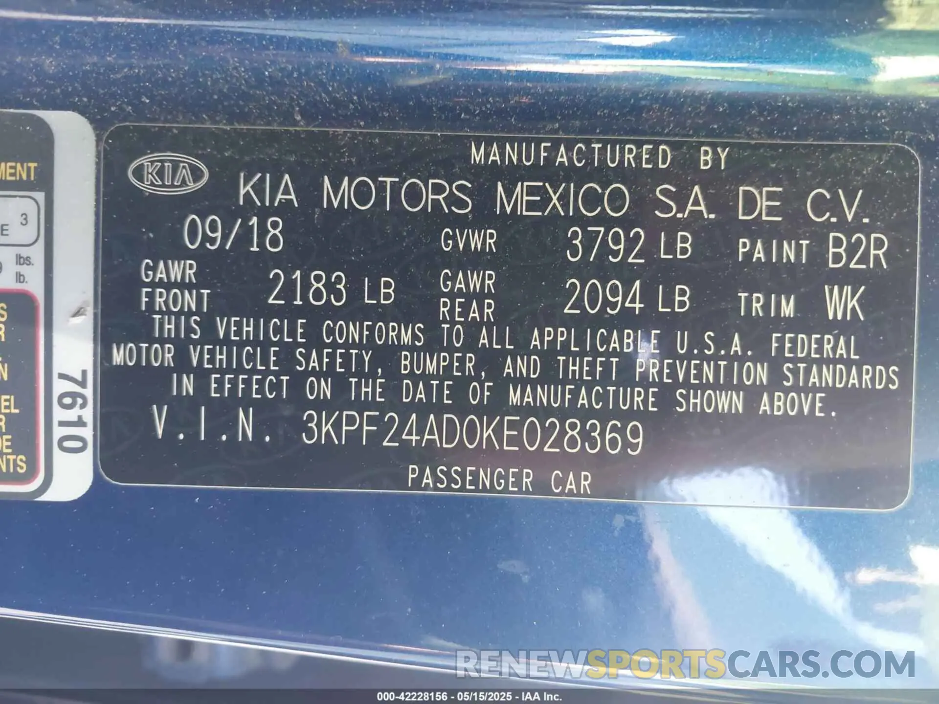 9 fotografías del automóvil dañado 3KPF24AD0KE028369 KIA FORTE 2019
