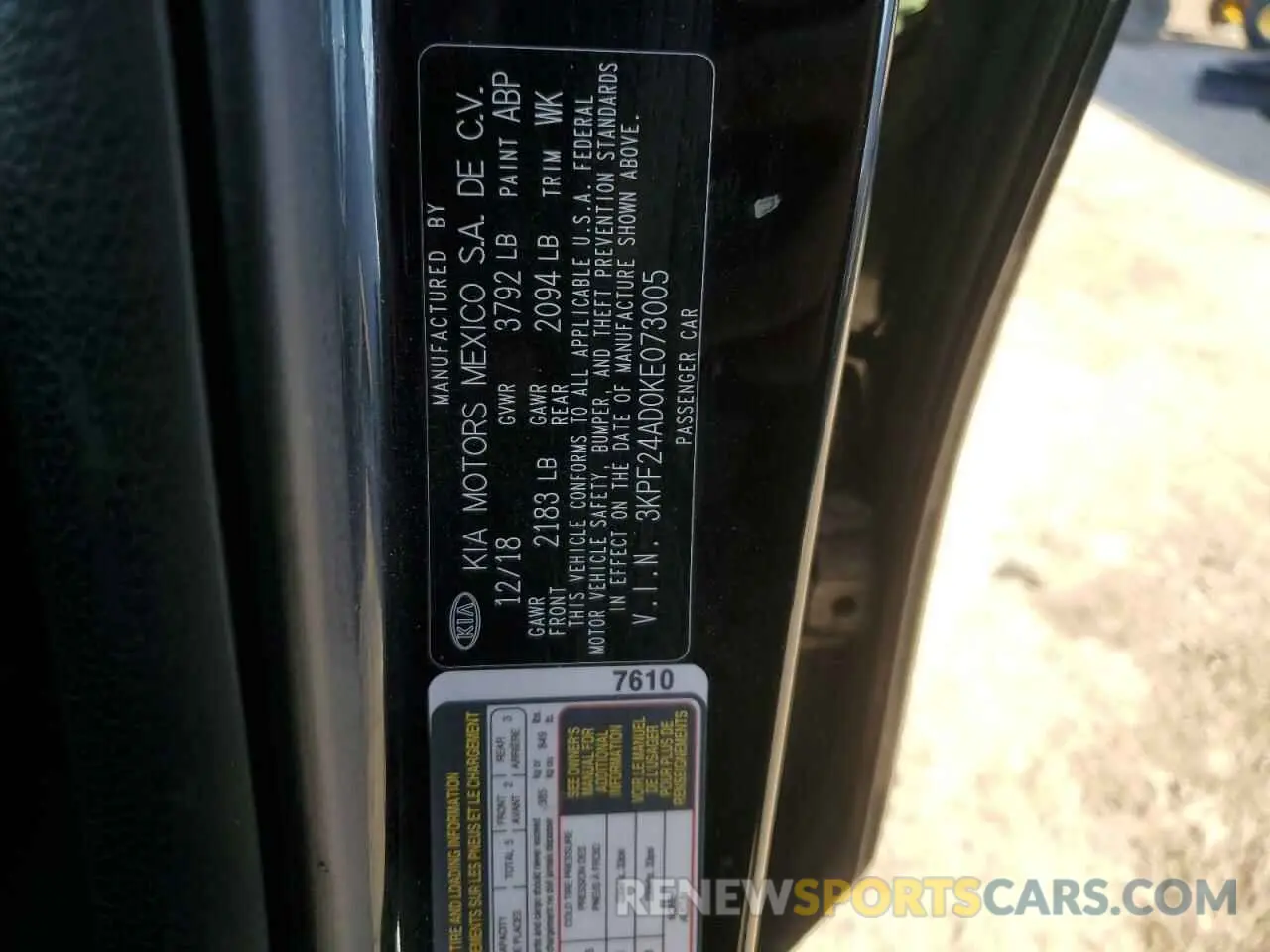 14 fotografías del automóvil dañado 3KPF24AD0KE073005 KIA FORTE 2019