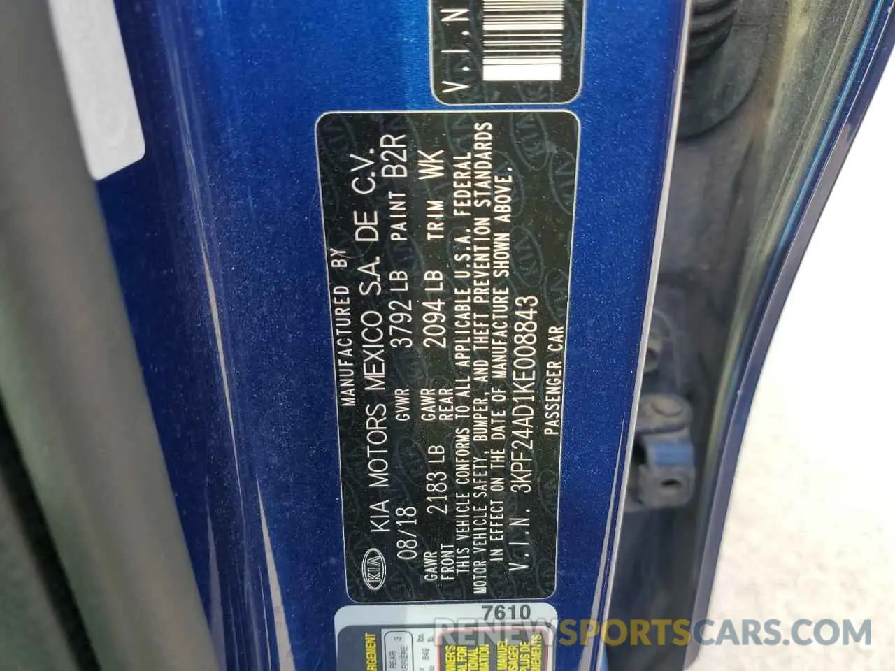 12 fotografías del automóvil dañado 3KPF24AD1KE008843 KIA FORTE 2019