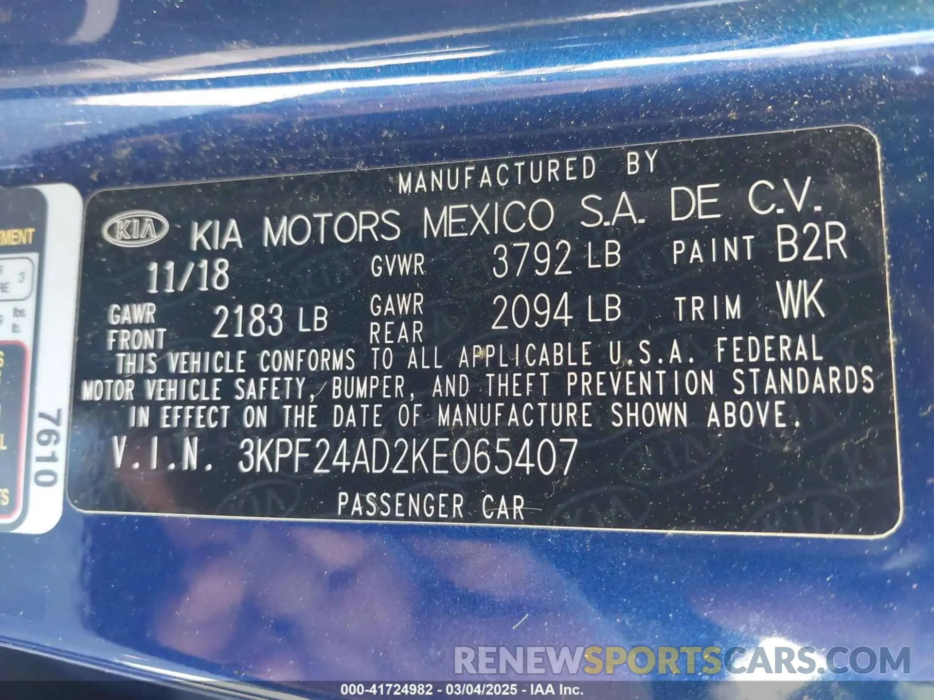 9 fotografías del automóvil dañado 3KPF24AD2KE065407 KIA FORTE 2019
