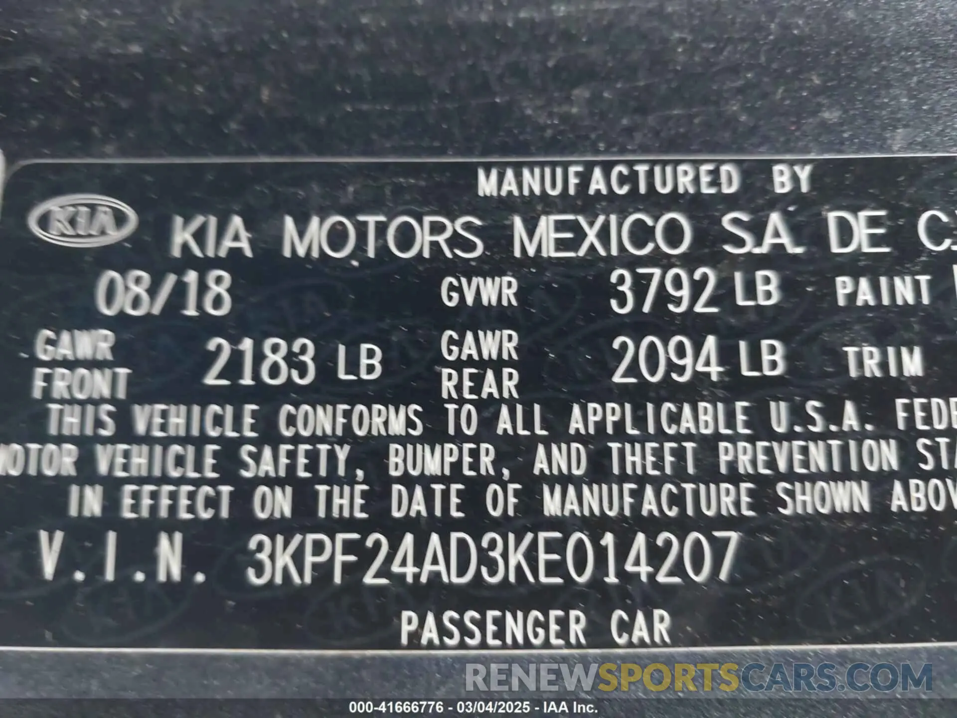9 fotografías del automóvil dañado 3KPF24AD3KE014207 KIA FORTE 2019