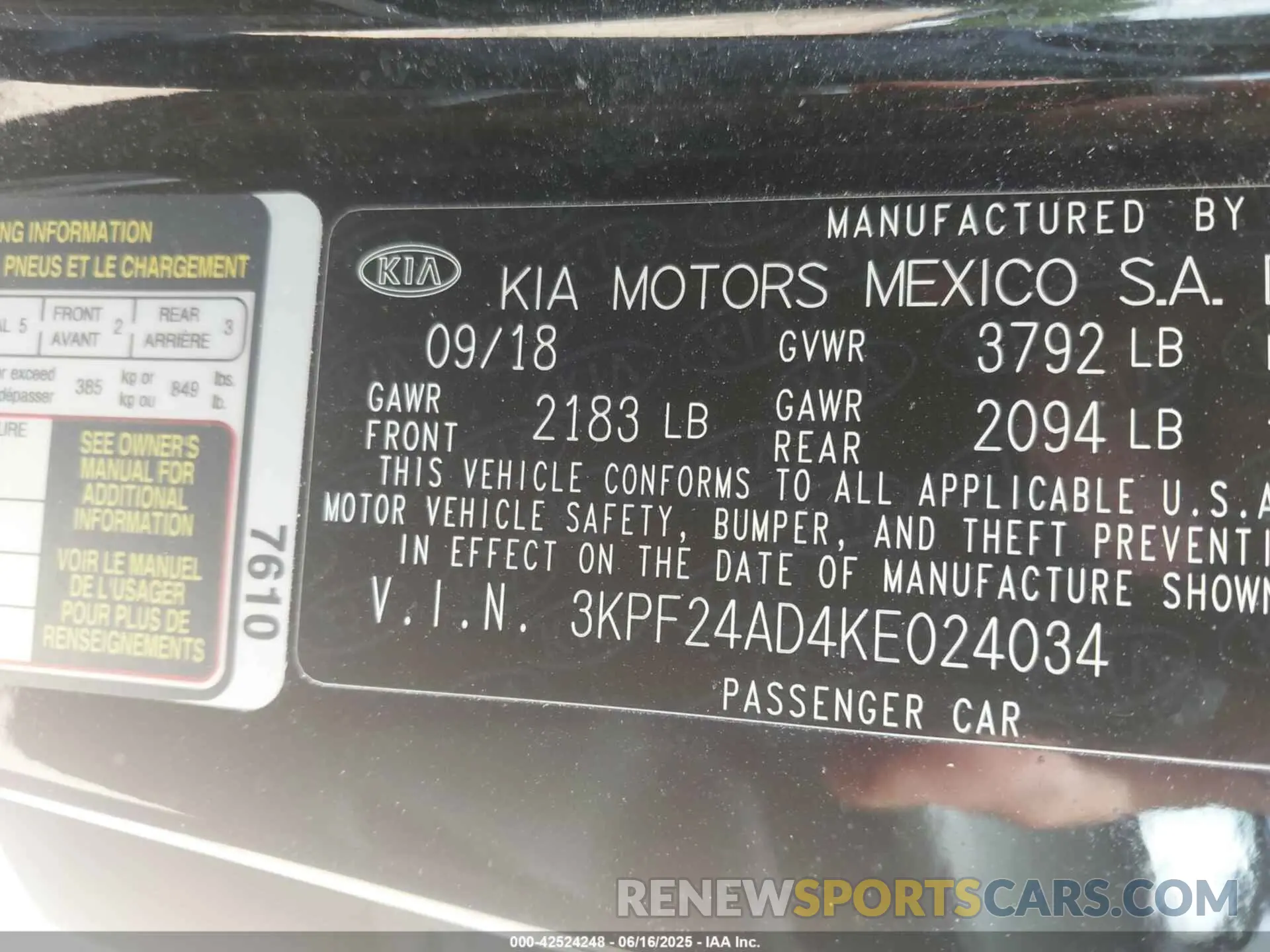 9 fotografías del automóvil dañado 3KPF24AD4KE024034 KIA FORTE 2019