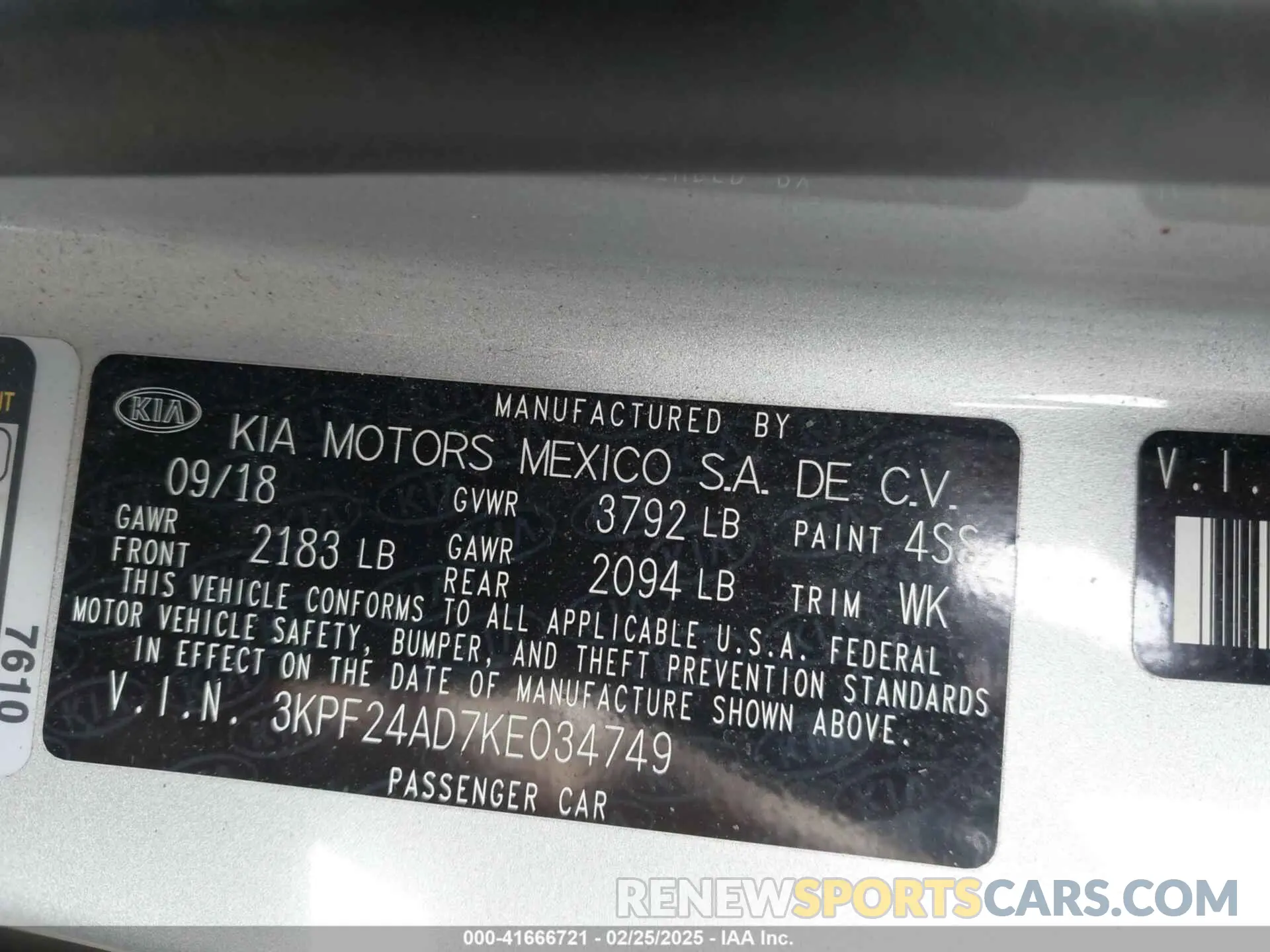 9 fotografías del automóvil dañado 3KPF24AD7KE034749 KIA FORTE 2019