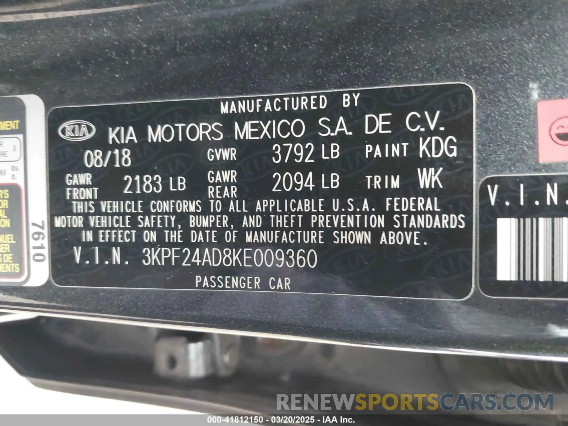 9 fotografías del automóvil dañado 3KPF24AD8KE009360 KIA FORTE 2019