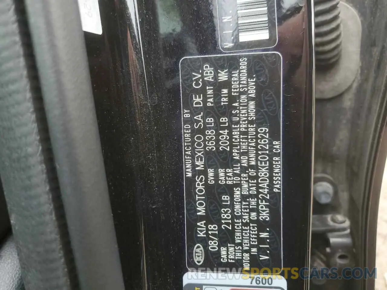 12 fotografías del automóvil dañado 3KPF24AD8KE012629 KIA FORTE 2019