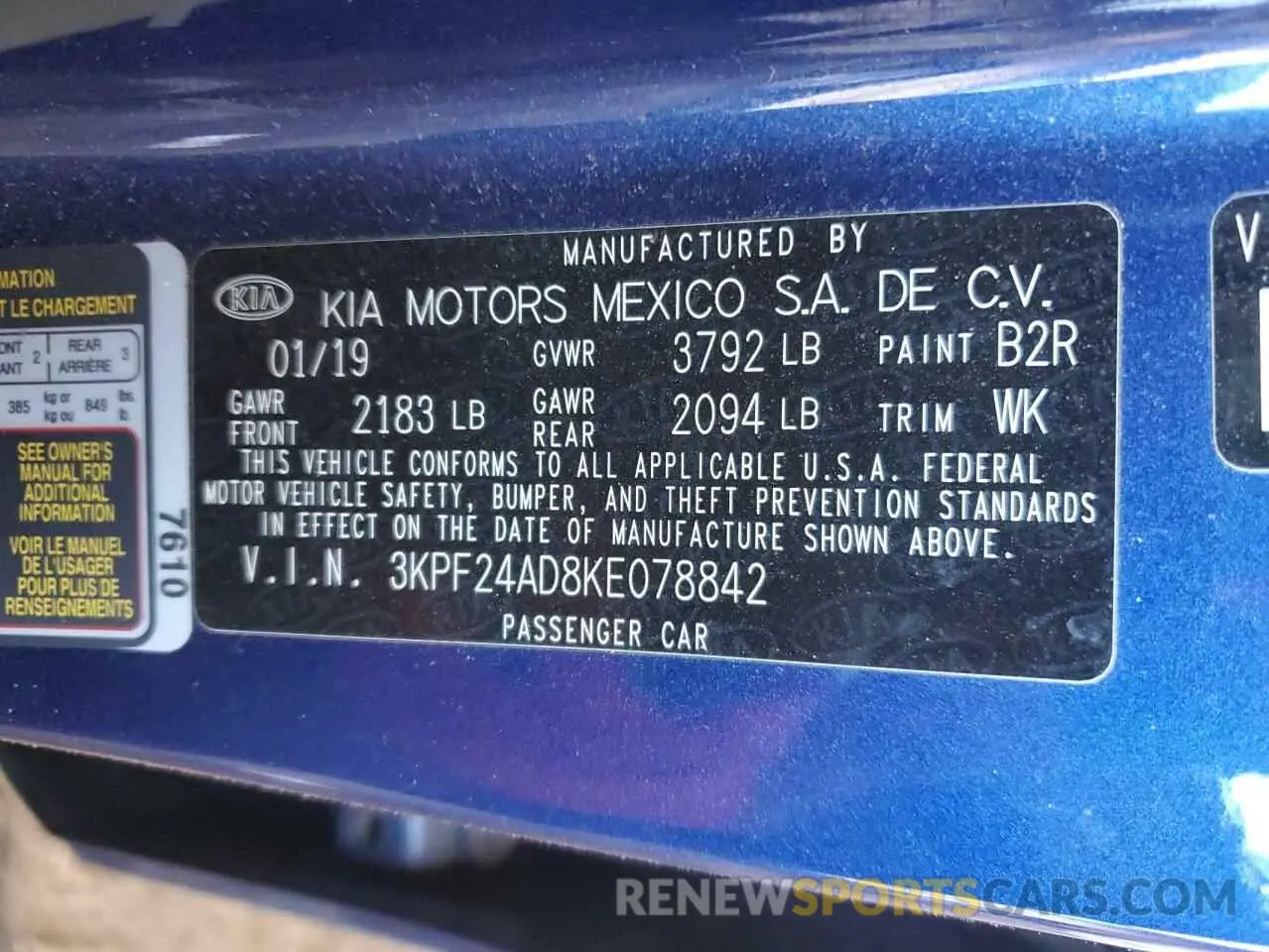 13 fotografías del automóvil dañado 3KPF24AD8KE078842 KIA FORTE 2019