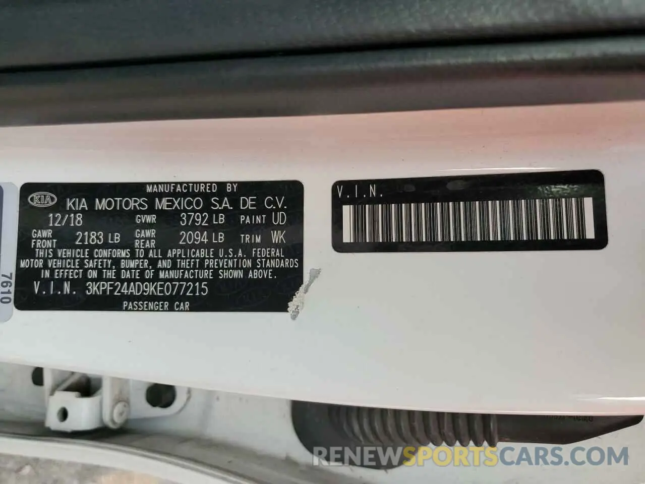 14 fotografías del automóvil dañado 3KPF24AD9KE077215 KIA FORTE 2019