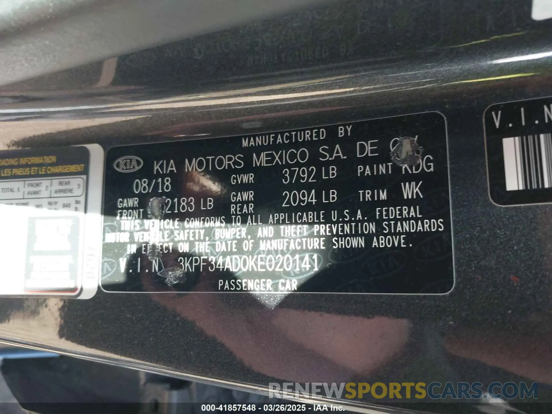 9 fotografías del automóvil dañado 3KPF34AD0KE020141 KIA FORTE 2019