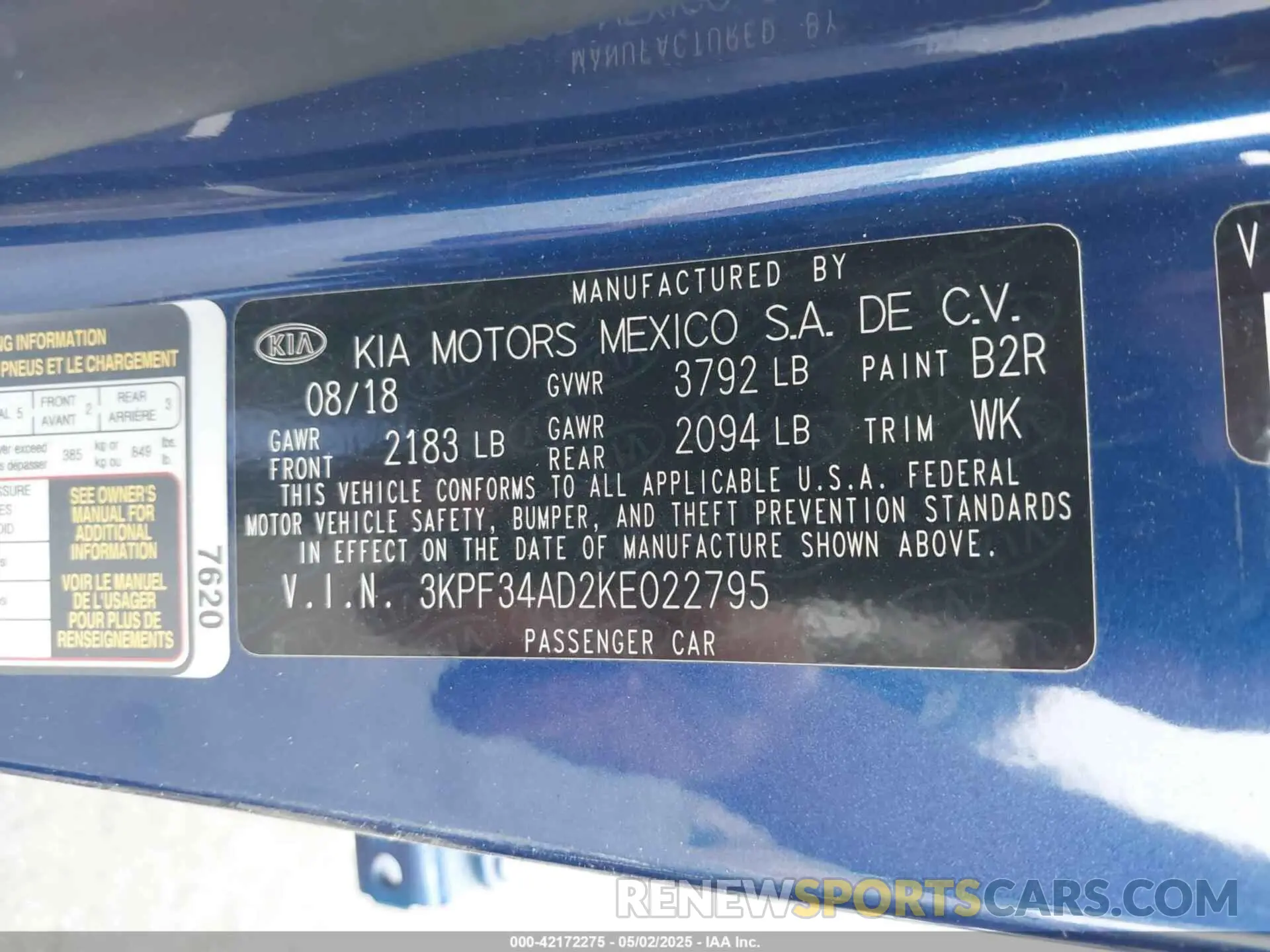9 fotografías del automóvil dañado 3KPF34AD2KE022795 KIA FORTE 2019