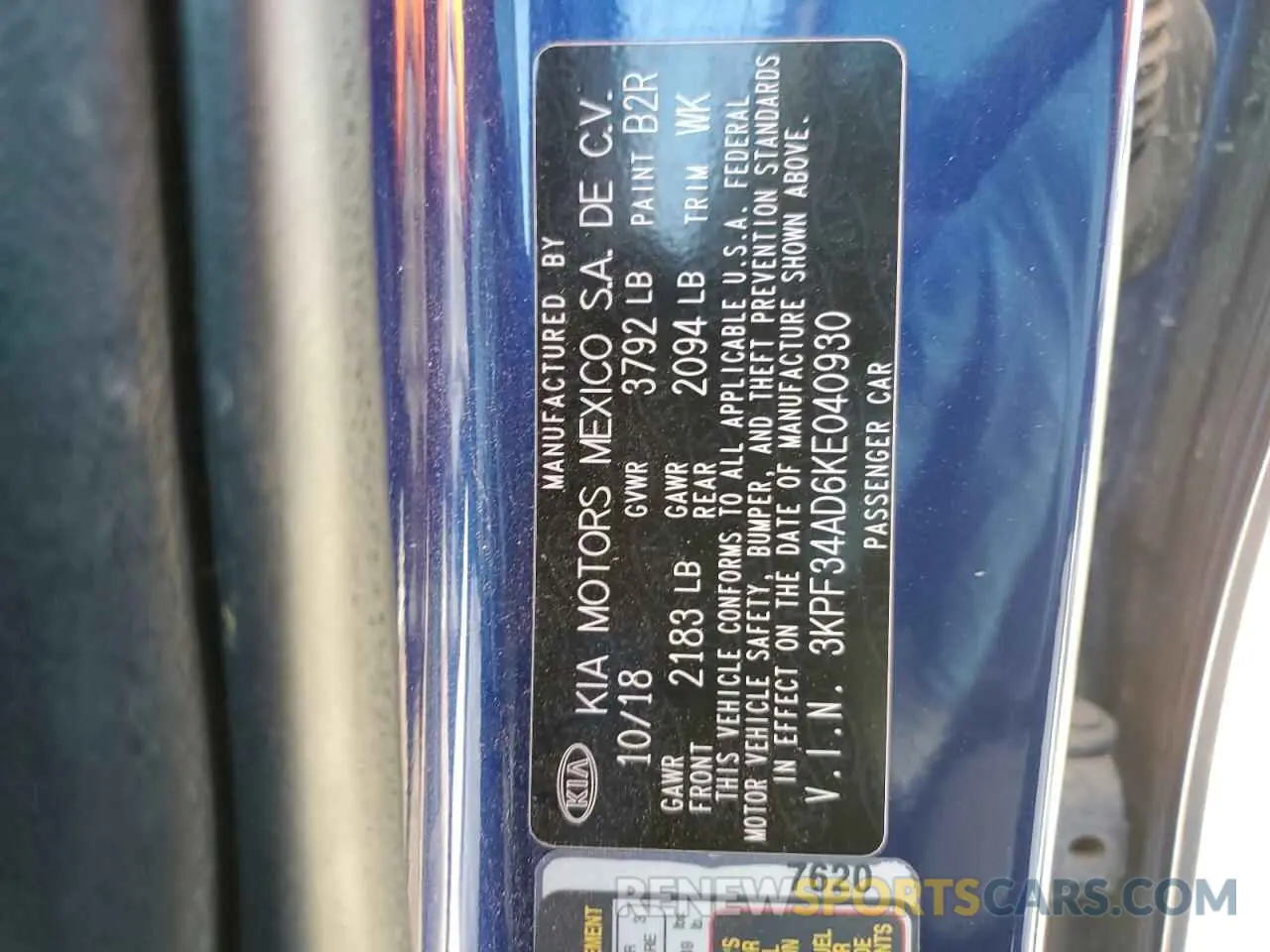 13 fotografías del automóvil dañado 3KPF34AD6KE040930 KIA FORTE 2019
