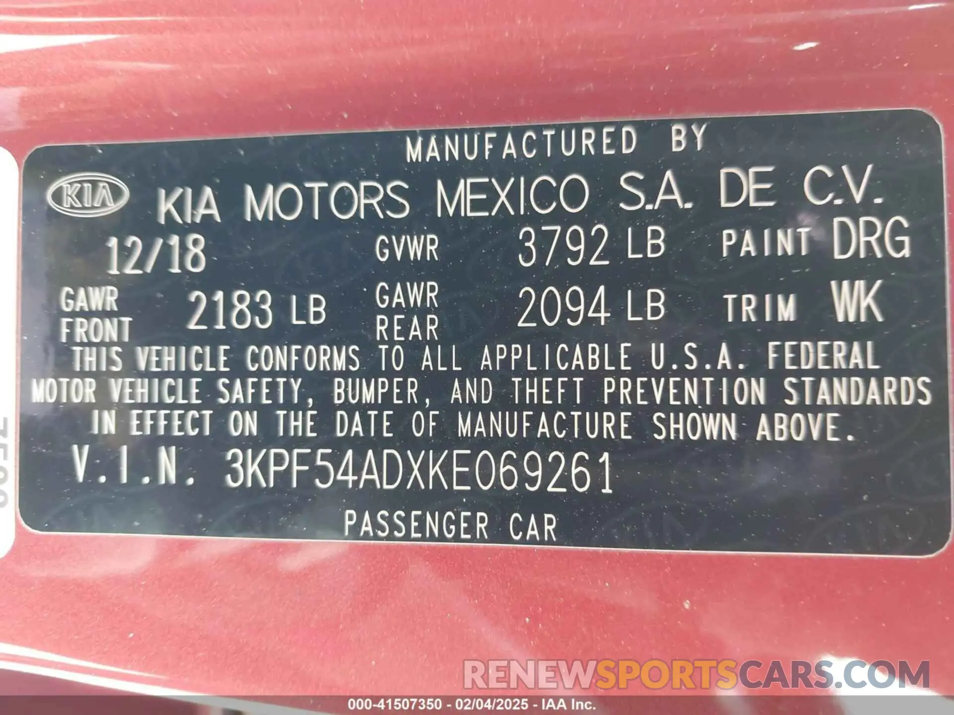 9 fotografías del automóvil dañado 3KPF54ADXKE069261 KIA FORTE 2019