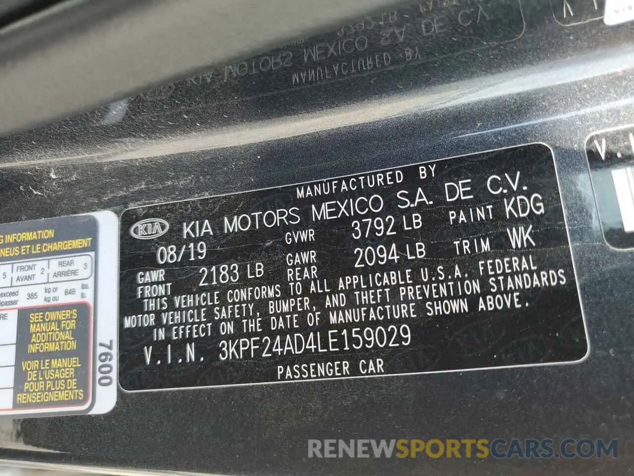 12 fotografías del automóvil dañado 3KPF24AD4LE159029 KIA FORTE 2020