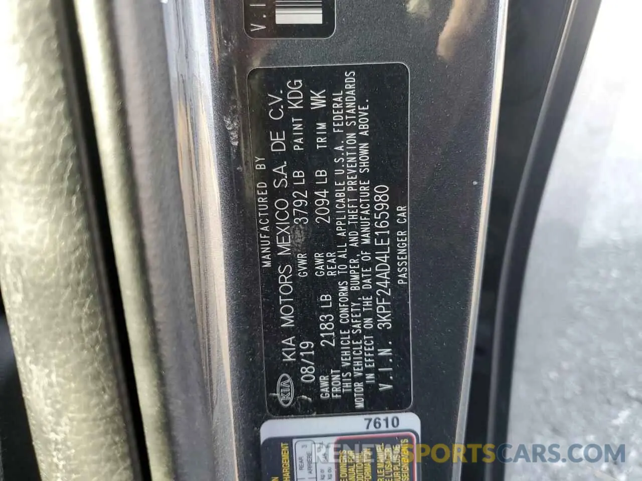 15 fotografías del automóvil dañado 3KPF24AD4LE165980 KIA FORTE 2020