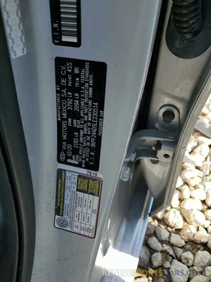 13 fotografías del automóvil dañado 3KPF24AD5LE230514 KIA FORTE 2020
