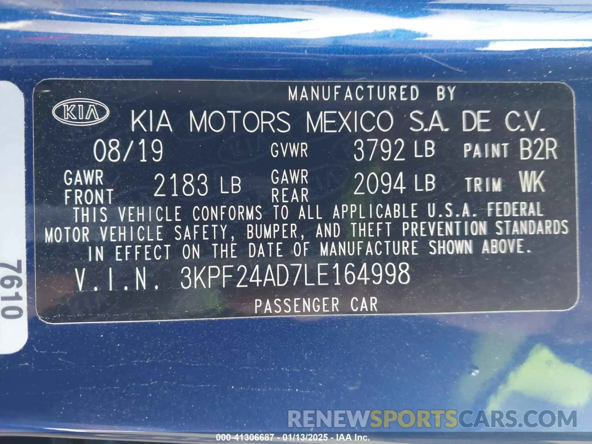 9 fotografías del automóvil dañado 3KPF24AD7LE164998 KIA FORTE 2020