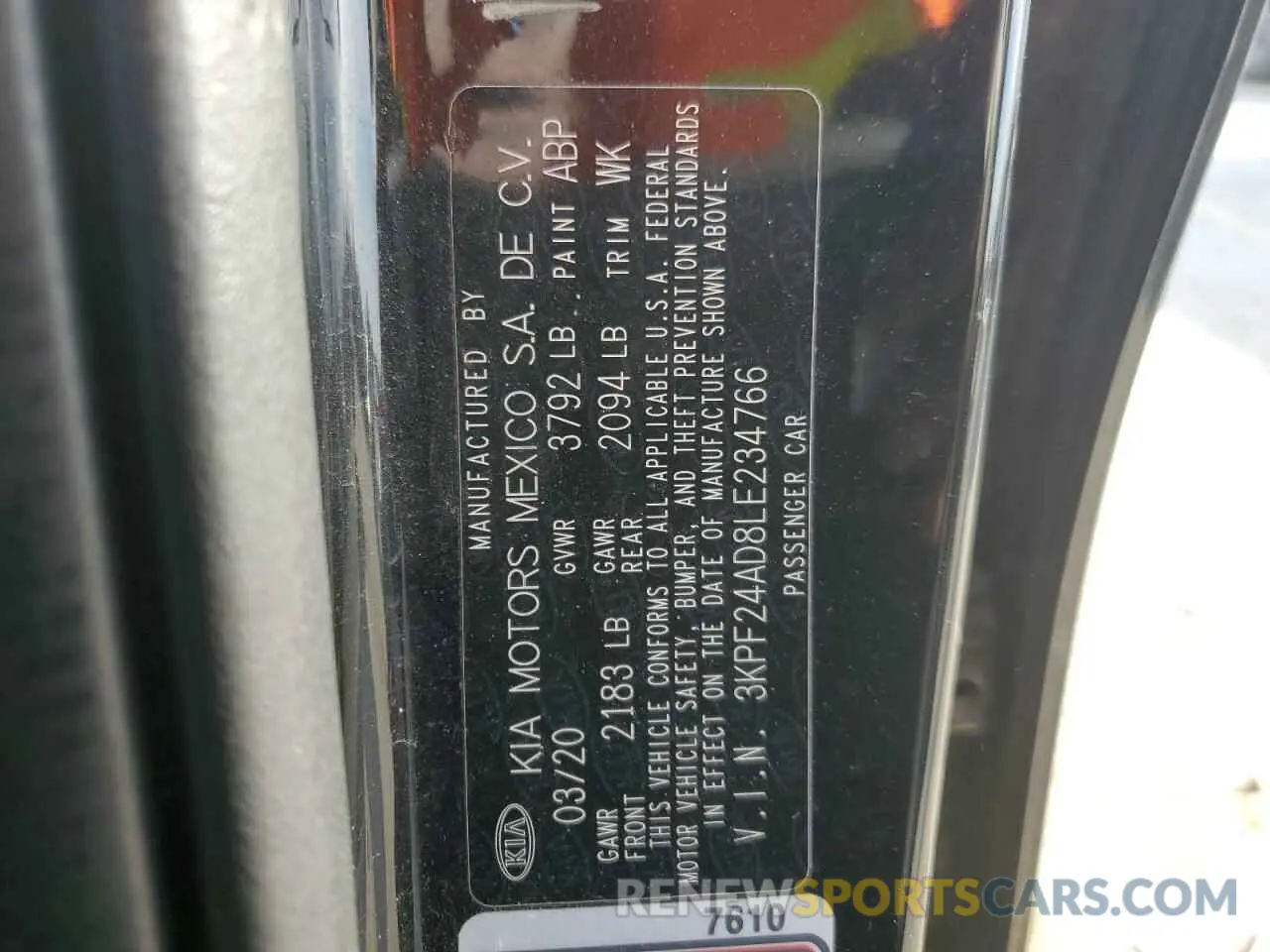 13 fotografías del automóvil dañado 3KPF24AD8LE234766 KIA FORTE 2020