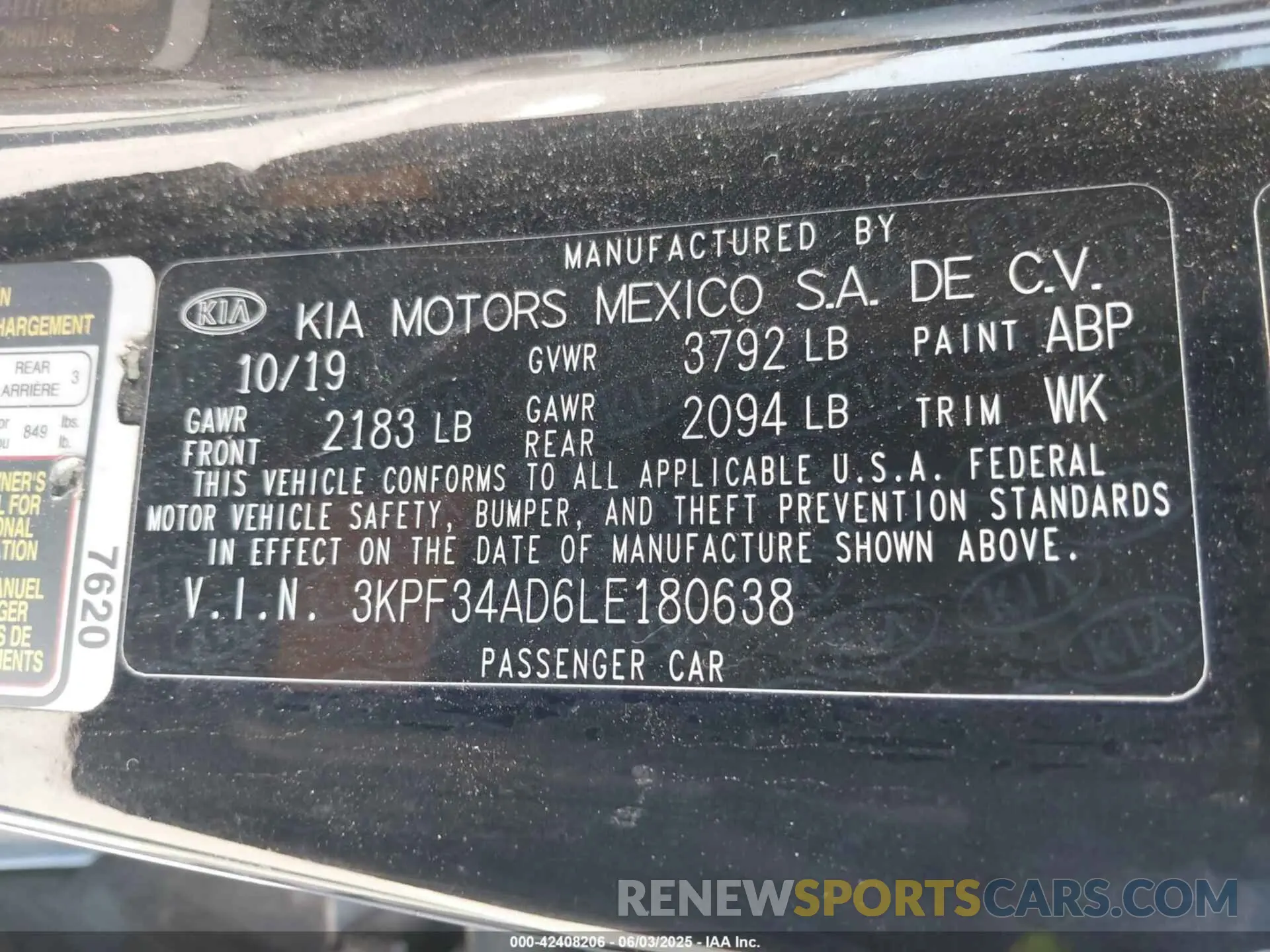 9 fotografías del automóvil dañado 3KPF34AD6LE180638 KIA FORTE 2020