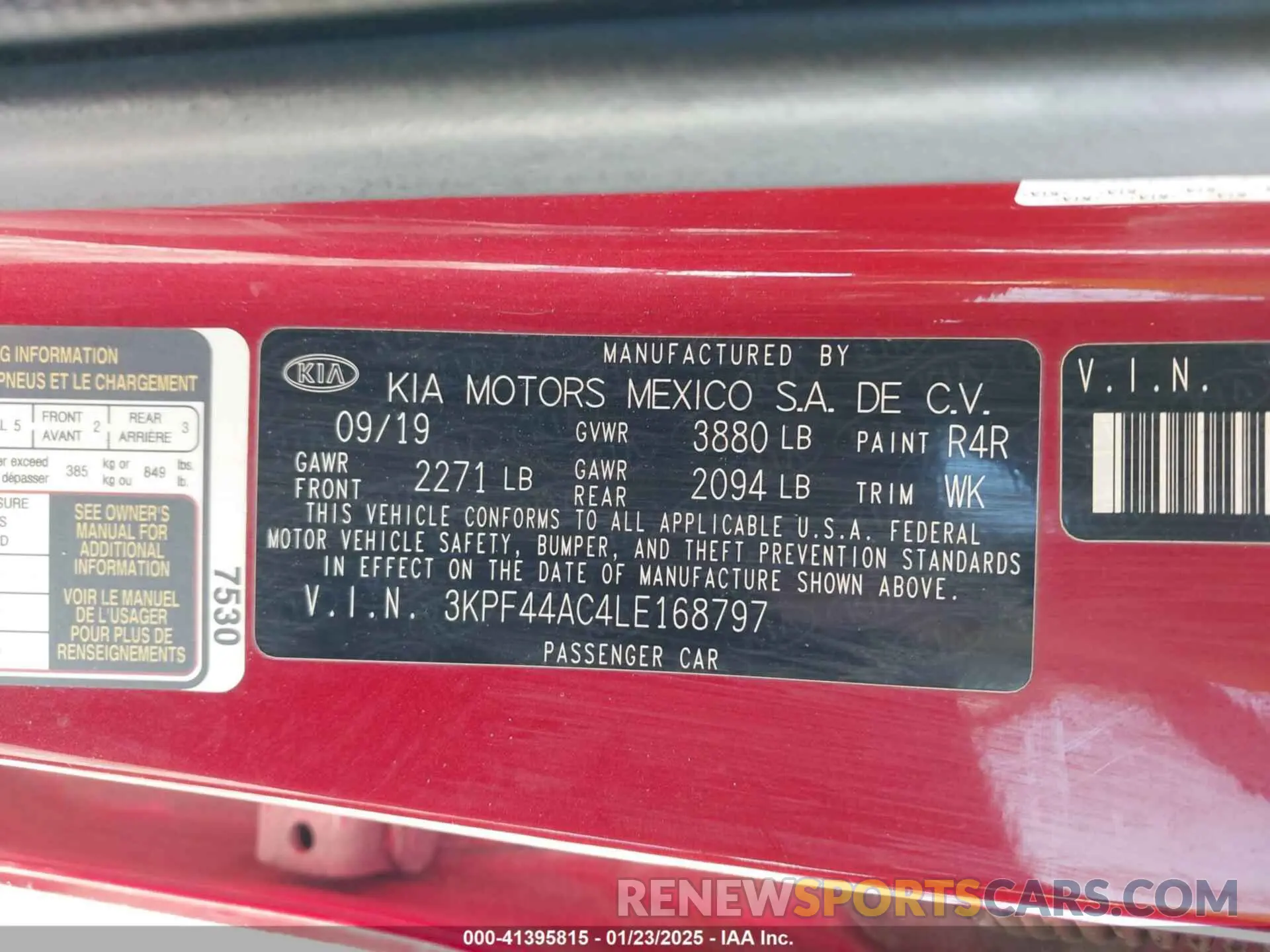 9 fotografías del automóvil dañado 3KPF44AC4LE168797 KIA FORTE 2020