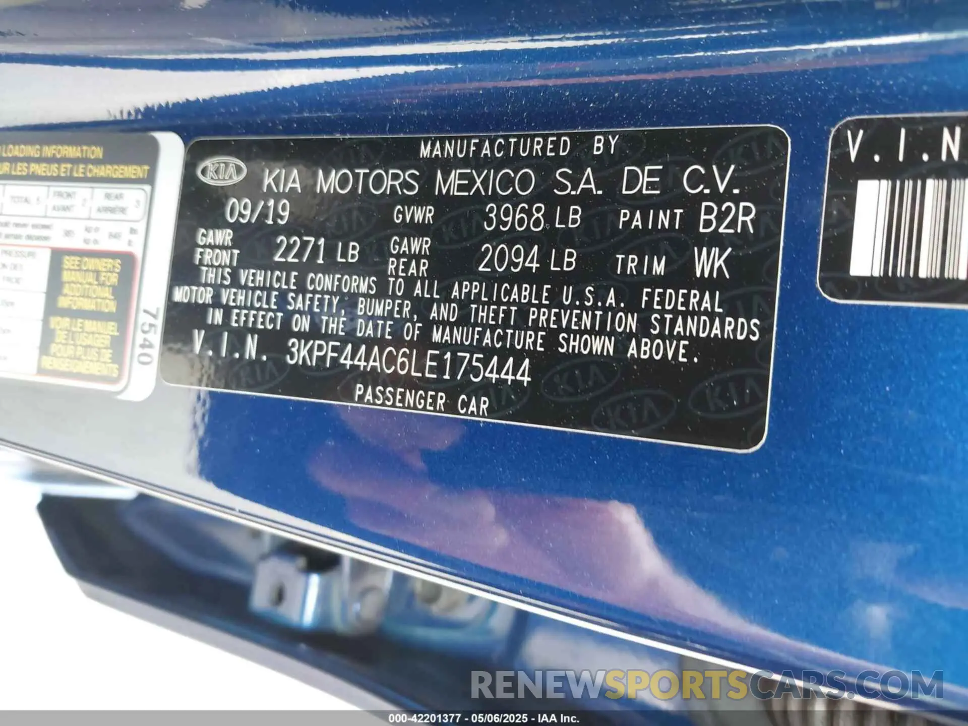 9 fotografías del automóvil dañado 3KPF44AC6LE175444 KIA FORTE 2020