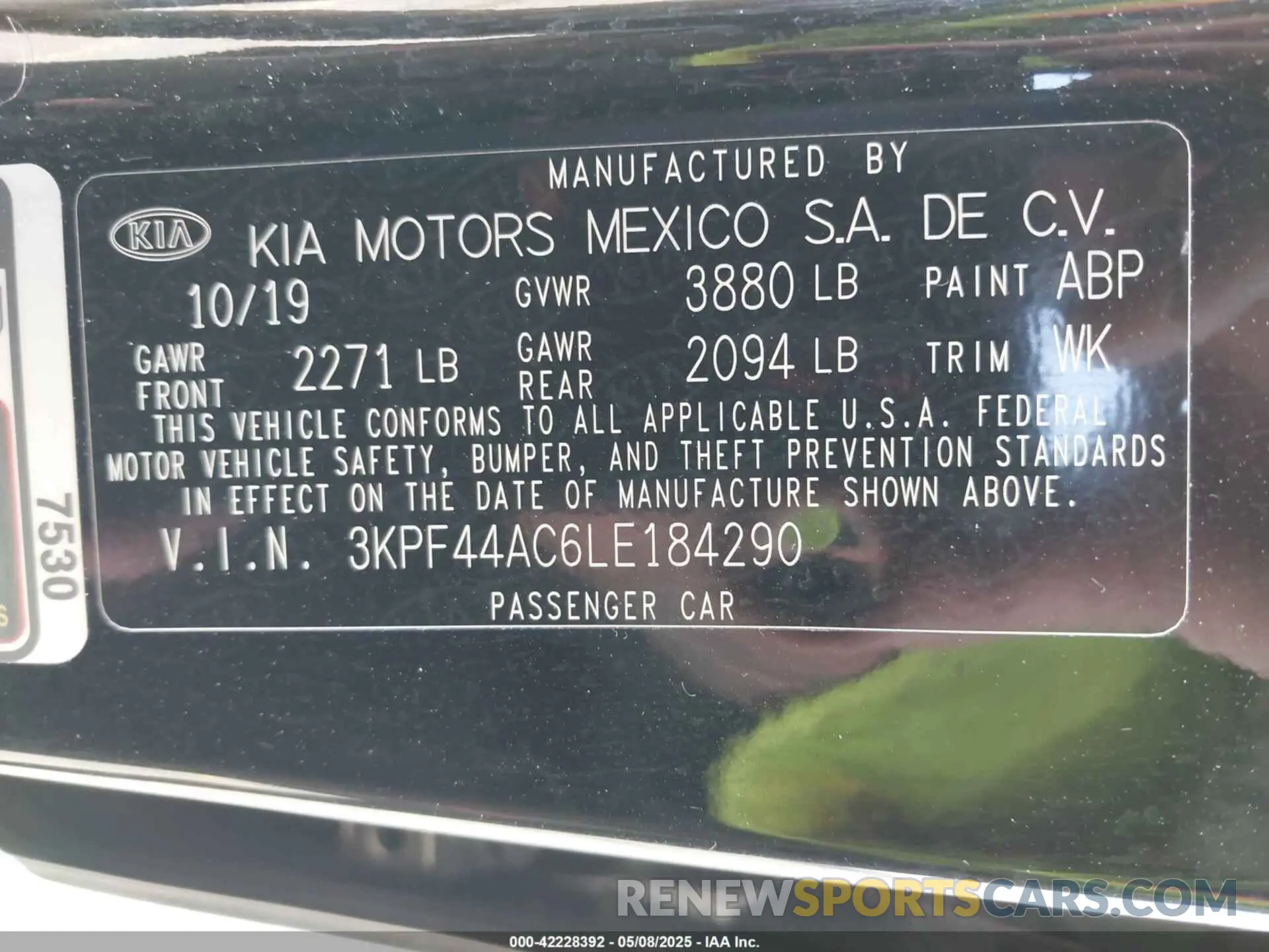 9 fotografías del automóvil dañado 3KPF44AC6LE184290 KIA FORTE 2020