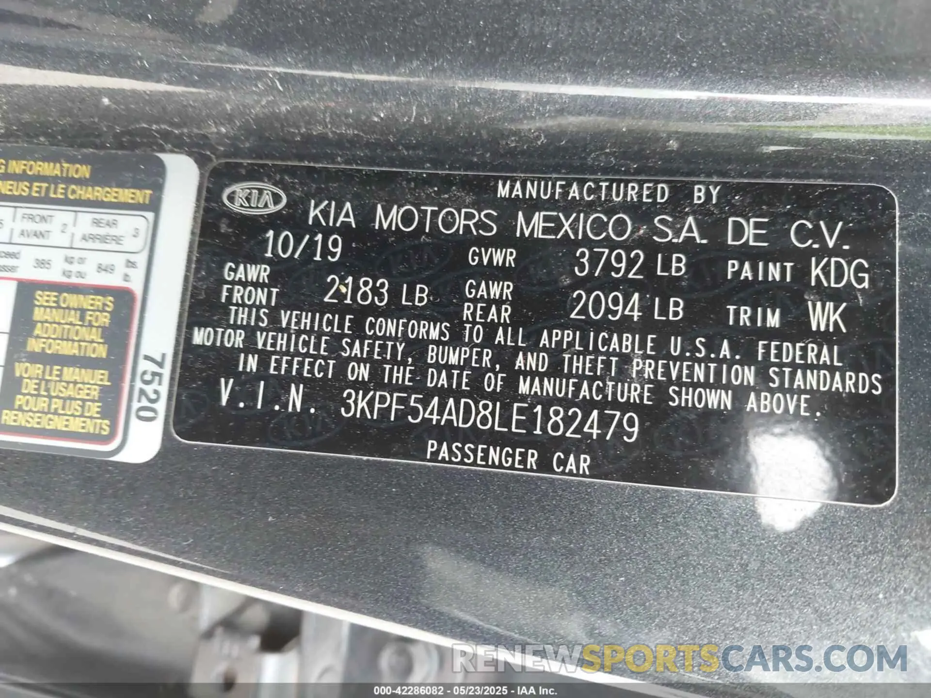 9 fotografías del automóvil dañado 3KPF54AD8LE182479 KIA FORTE 2020
