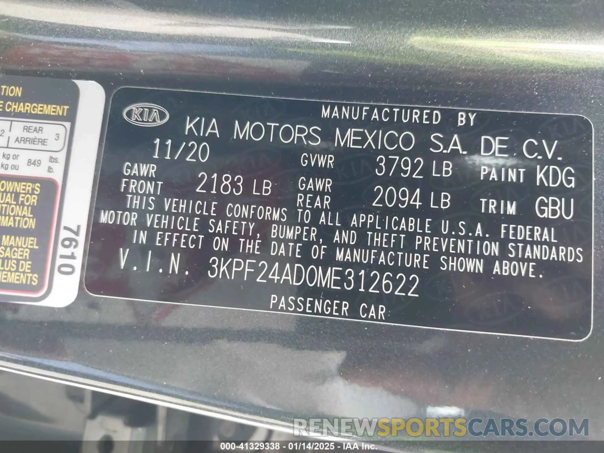 9 fotografías del automóvil dañado 3KPF24AD0ME312622 KIA FORTE 2021
