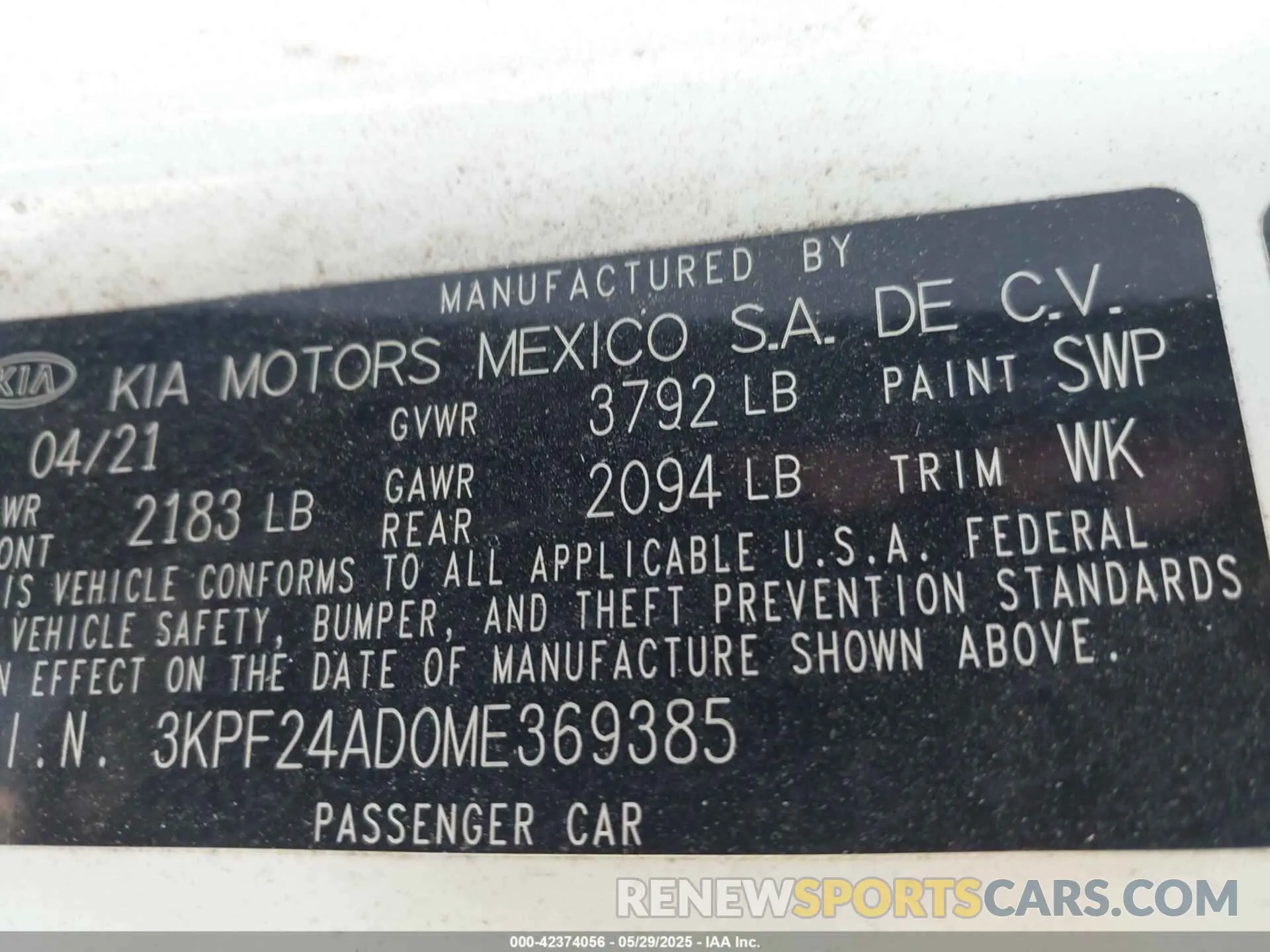 9 fotografías del automóvil dañado 3KPF24AD0ME369385 KIA FORTE 2021