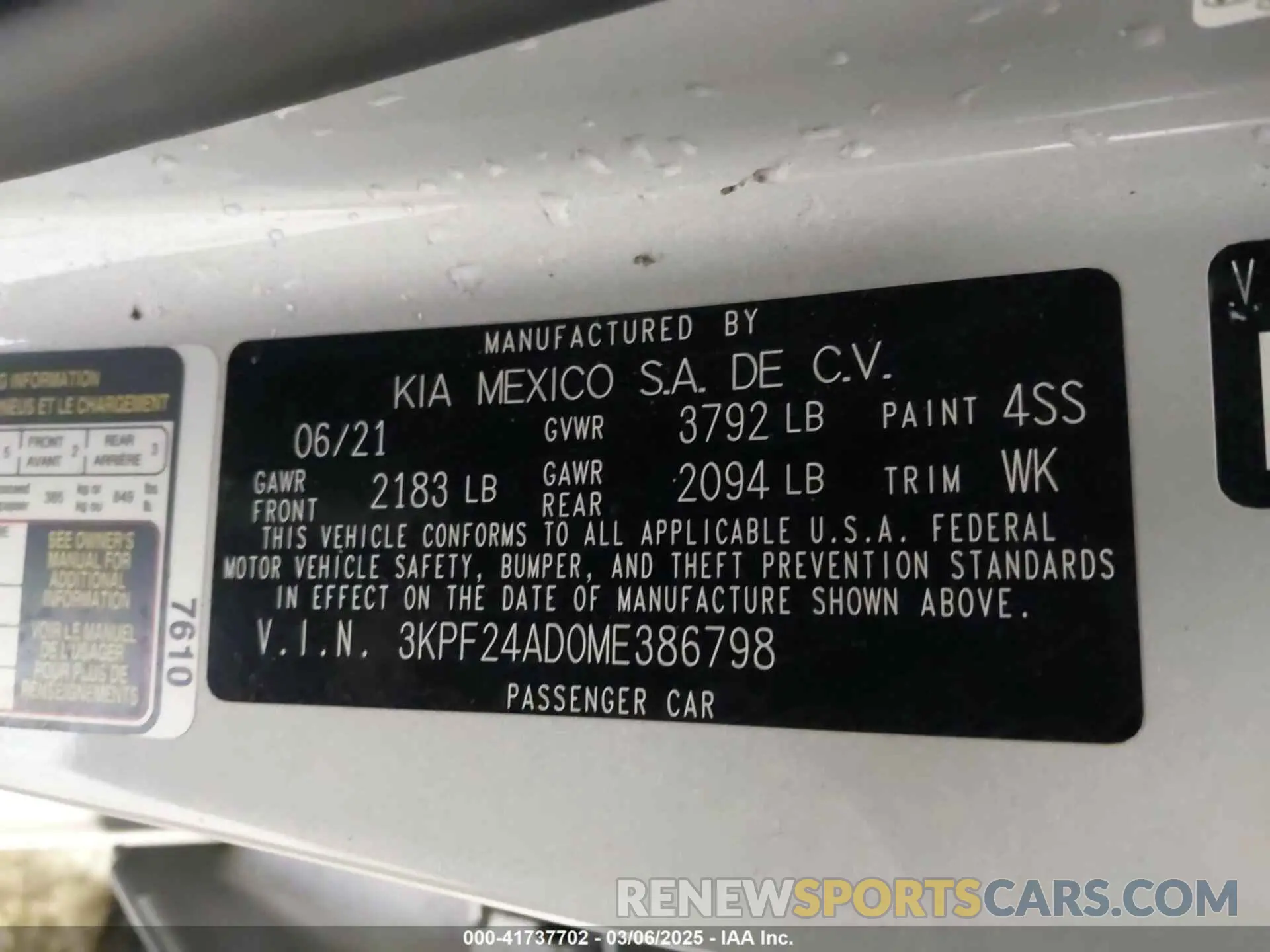 9 fotografías del automóvil dañado 3KPF24AD0ME386798 KIA FORTE 2021