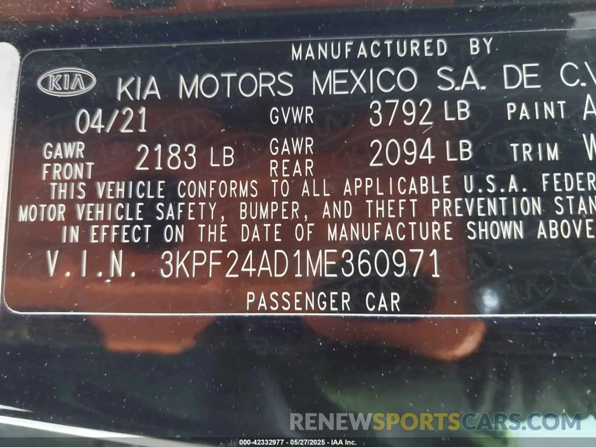 9 fotografías del automóvil dañado 3KPF24AD1ME360971 KIA FORTE 2021