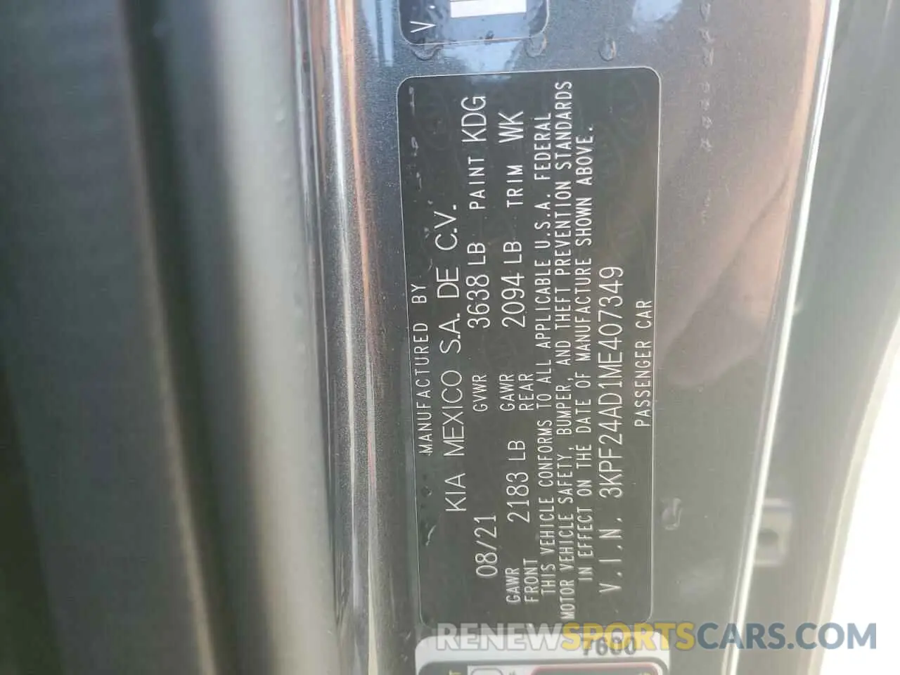 15 fotografías del automóvil dañado 3KPF24AD1ME407349 KIA FORTE 2021