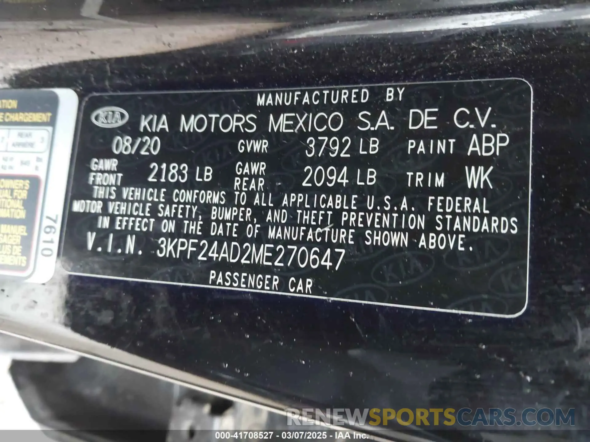 9 fotografías del automóvil dañado 3KPF24AD2ME270647 KIA FORTE 2021