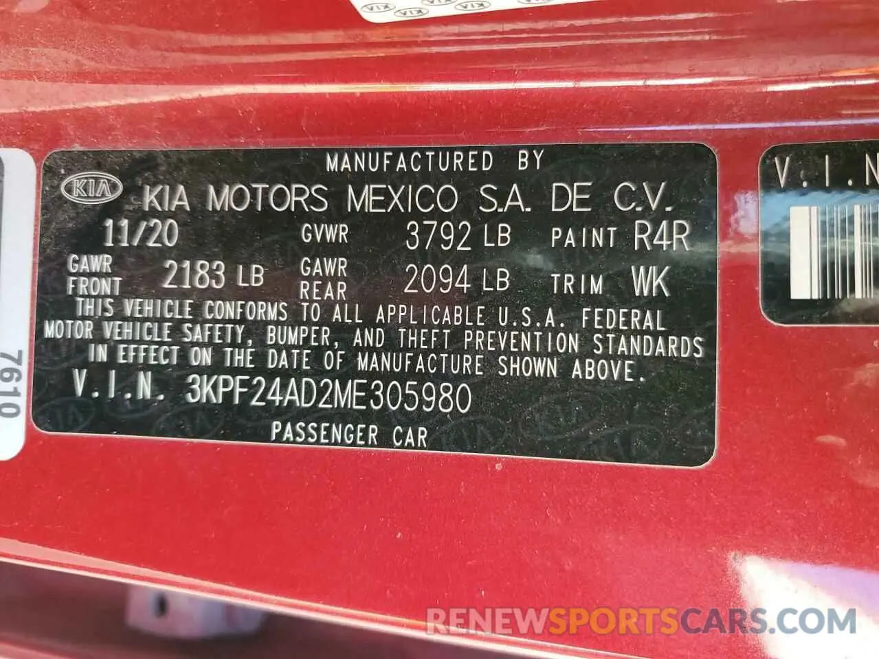 12 fotografías del automóvil dañado 3KPF24AD2ME305980 KIA FORTE 2021